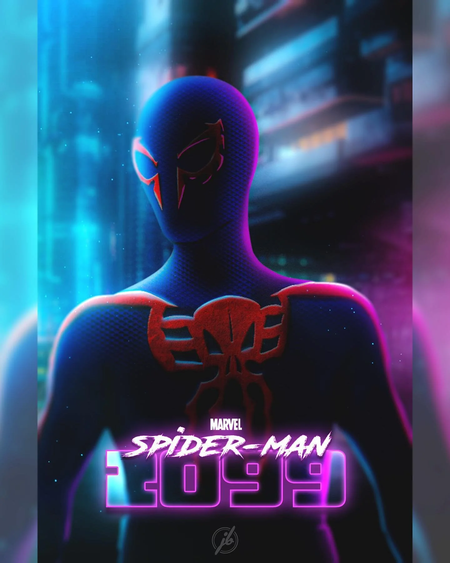 A poster I made about 2 years ago&hellip; I think.

Im thinking about remaking it.
&bull;
&bull;
#SpiderMan2099 #SpiderMan #miguelohara #Marvel #Marvelcomics #spiderverse #Photoshop #neon #cyberpunk