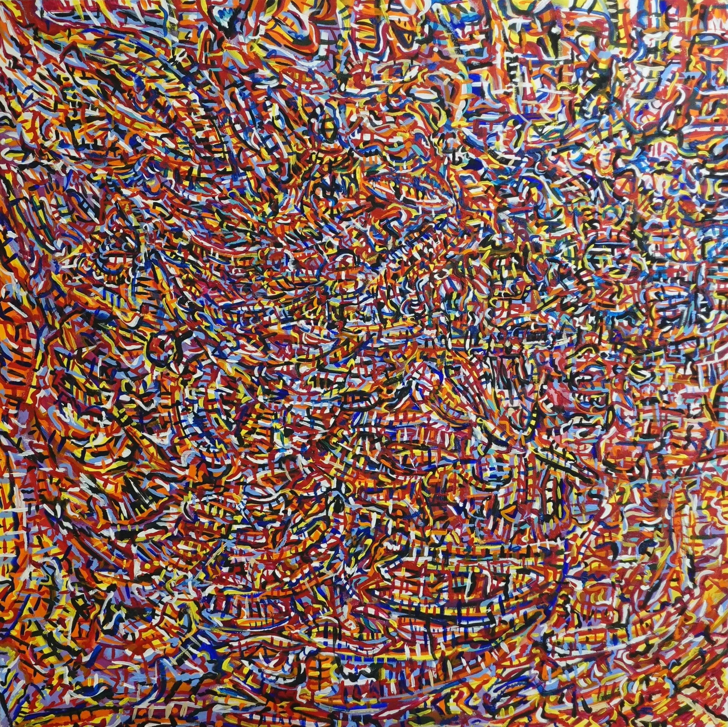 Noah Xaver Pfister, Destroyer, 2025, acrylic on canvas, 91x91x4cm.jpg