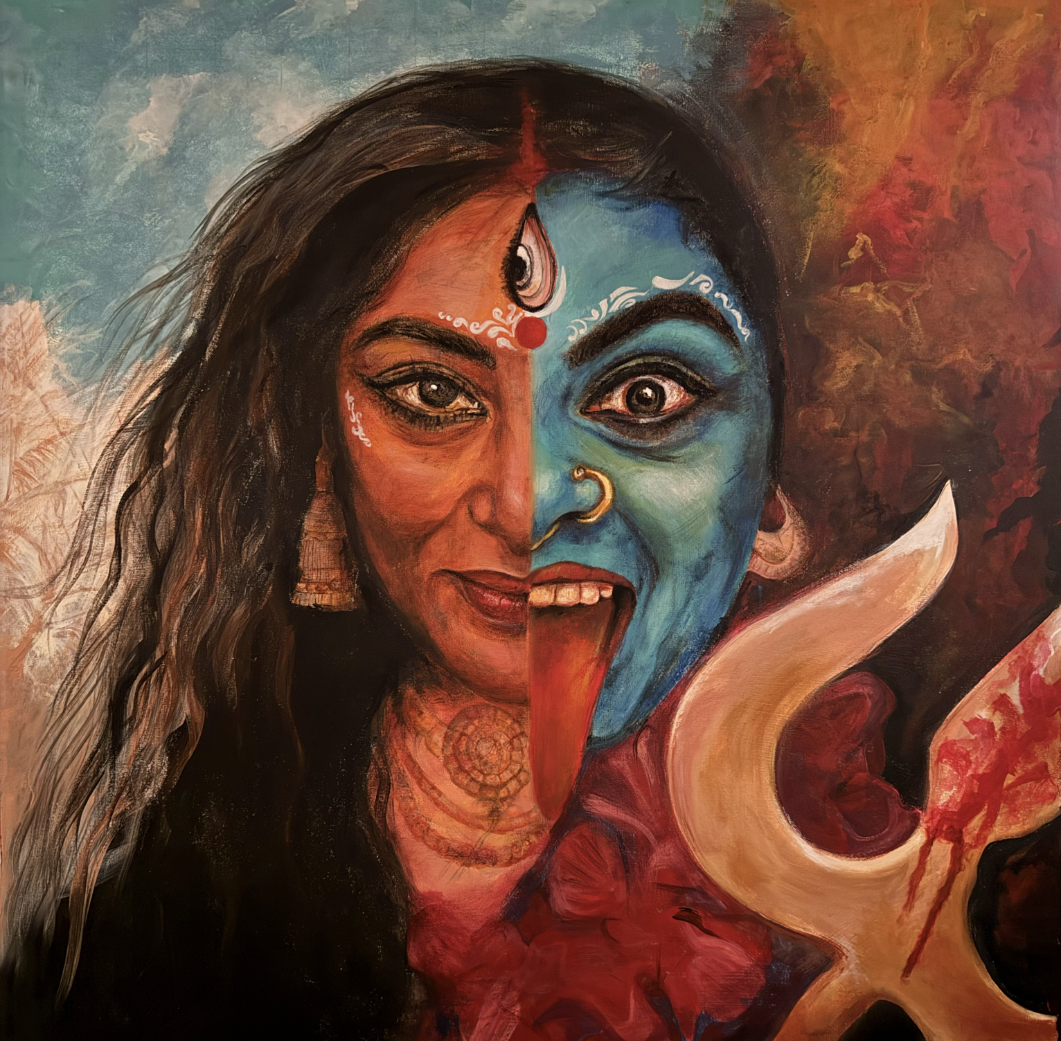 Durga-kali - She Who Holds the Moon and Fire