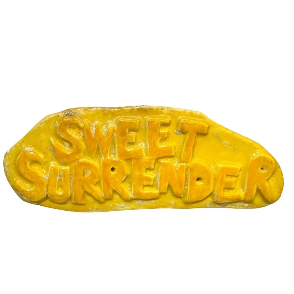 SWEET SURRENDER, Ceramic Wall Sculpture, 22cm wide, 9cm high, $165.jpeg