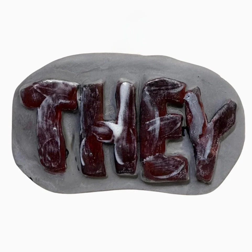 THEY, Ceramic Wall Eculpture, 11cm wide, 6cm high, $99.jpeg