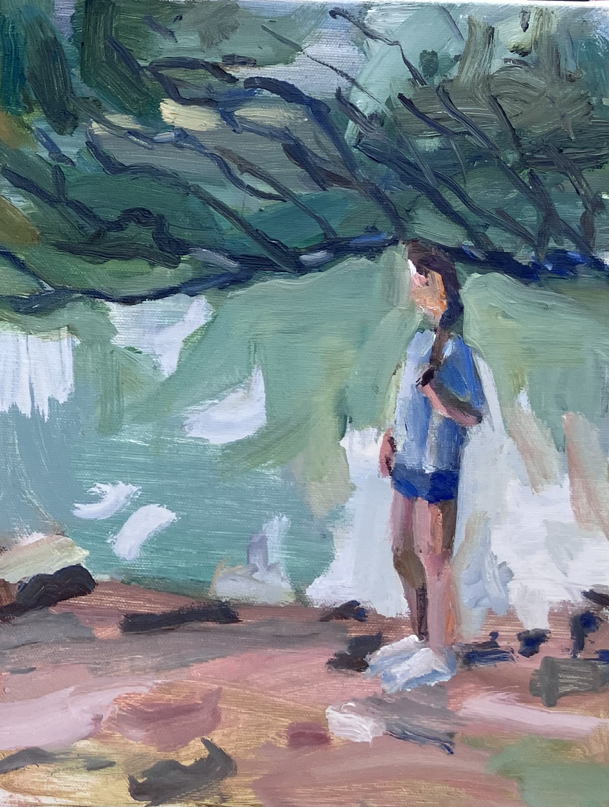 Evening oil study botanical gardens Castlemaine