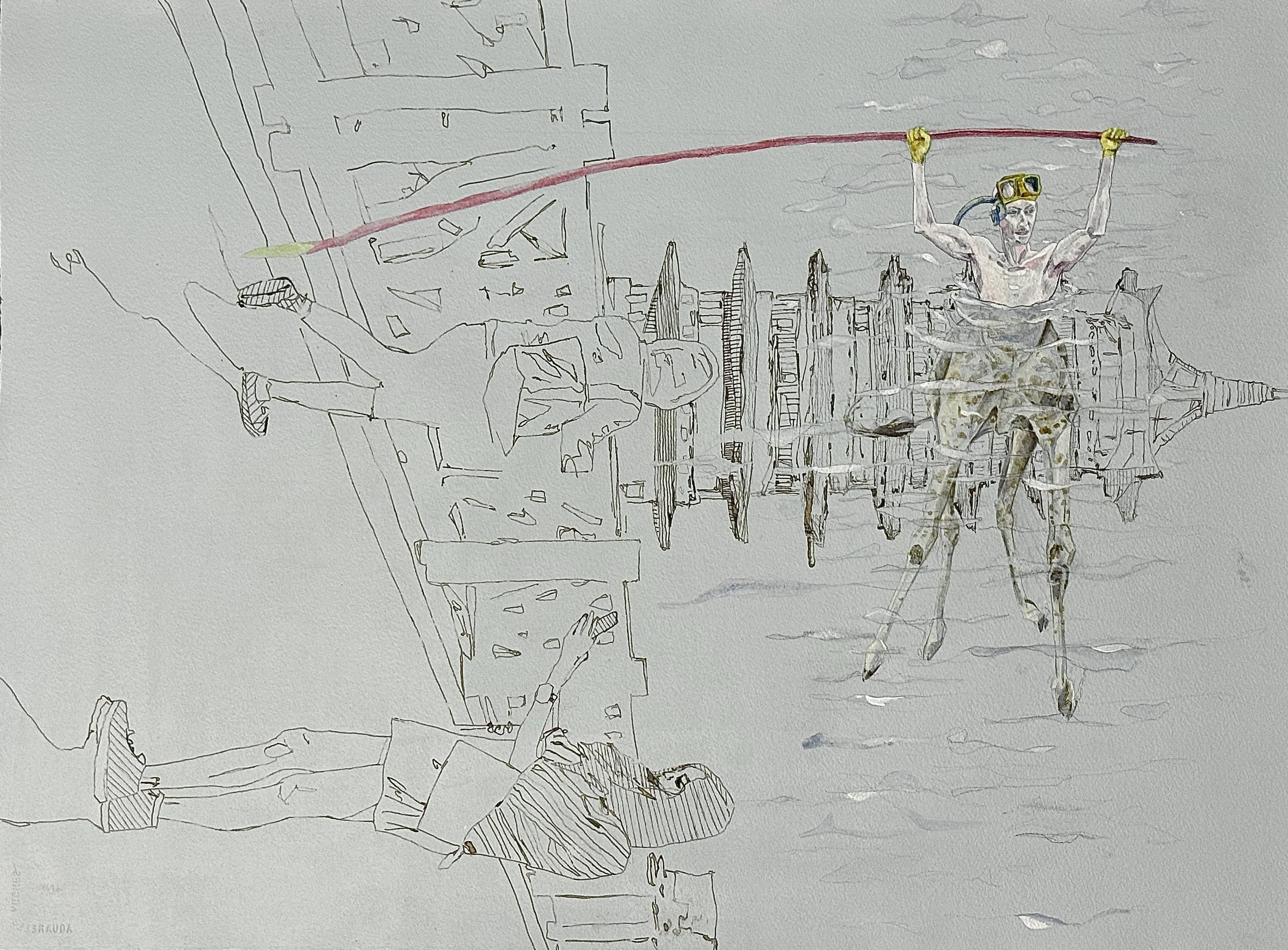Paul Turner, Walkabout  ,Acrylic on paper,57x77cm,$1700.jpg