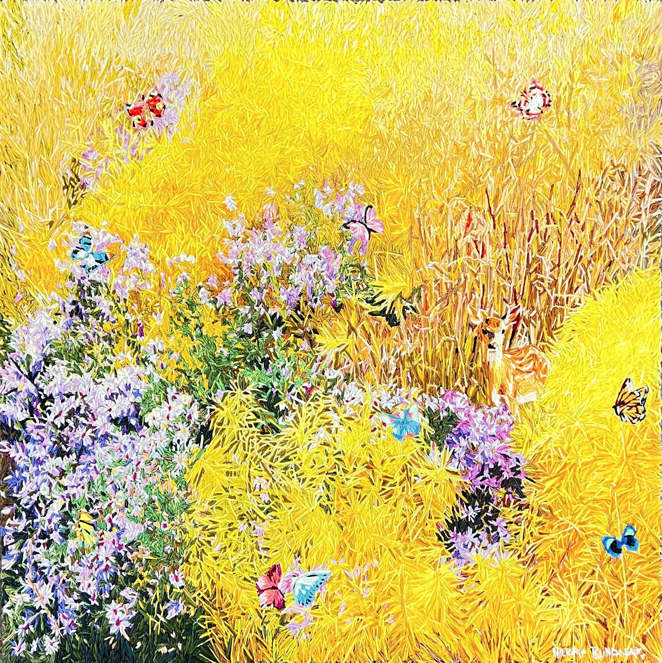 Grassland swaying in the wind