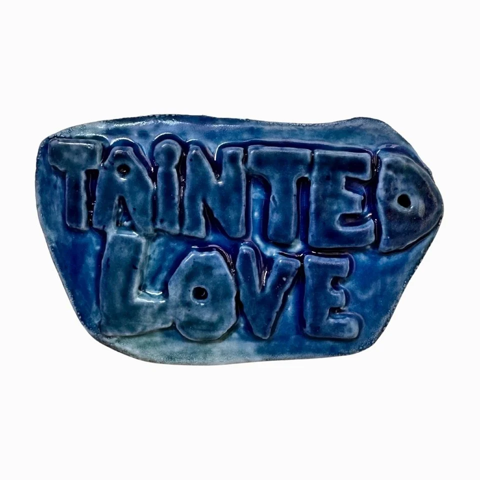 TAINTED LOVE, Ceramic Wall Sculpture, 14cm wide, 9cm high, $165.jpeg