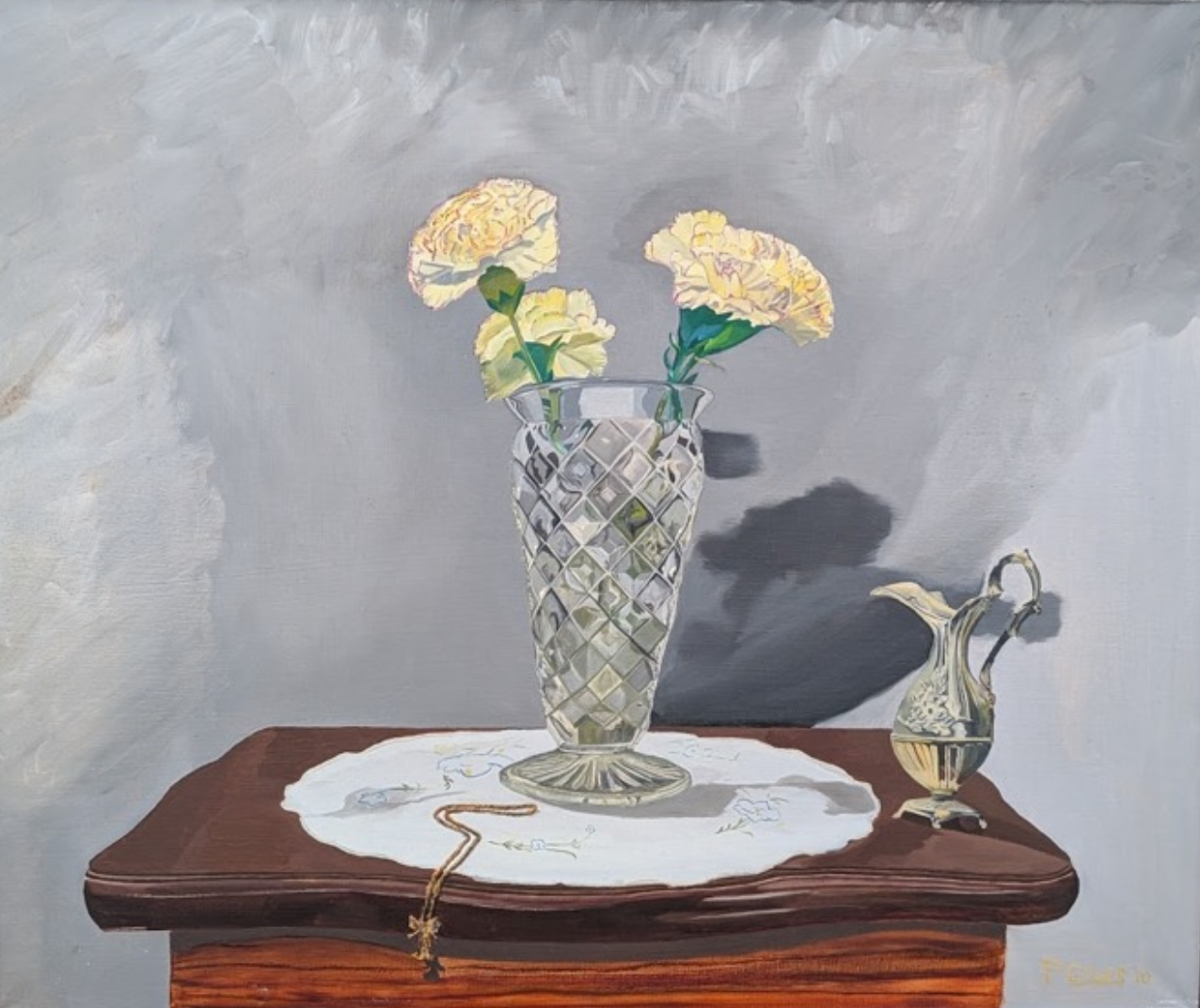 Three Carnations on a Fine Table