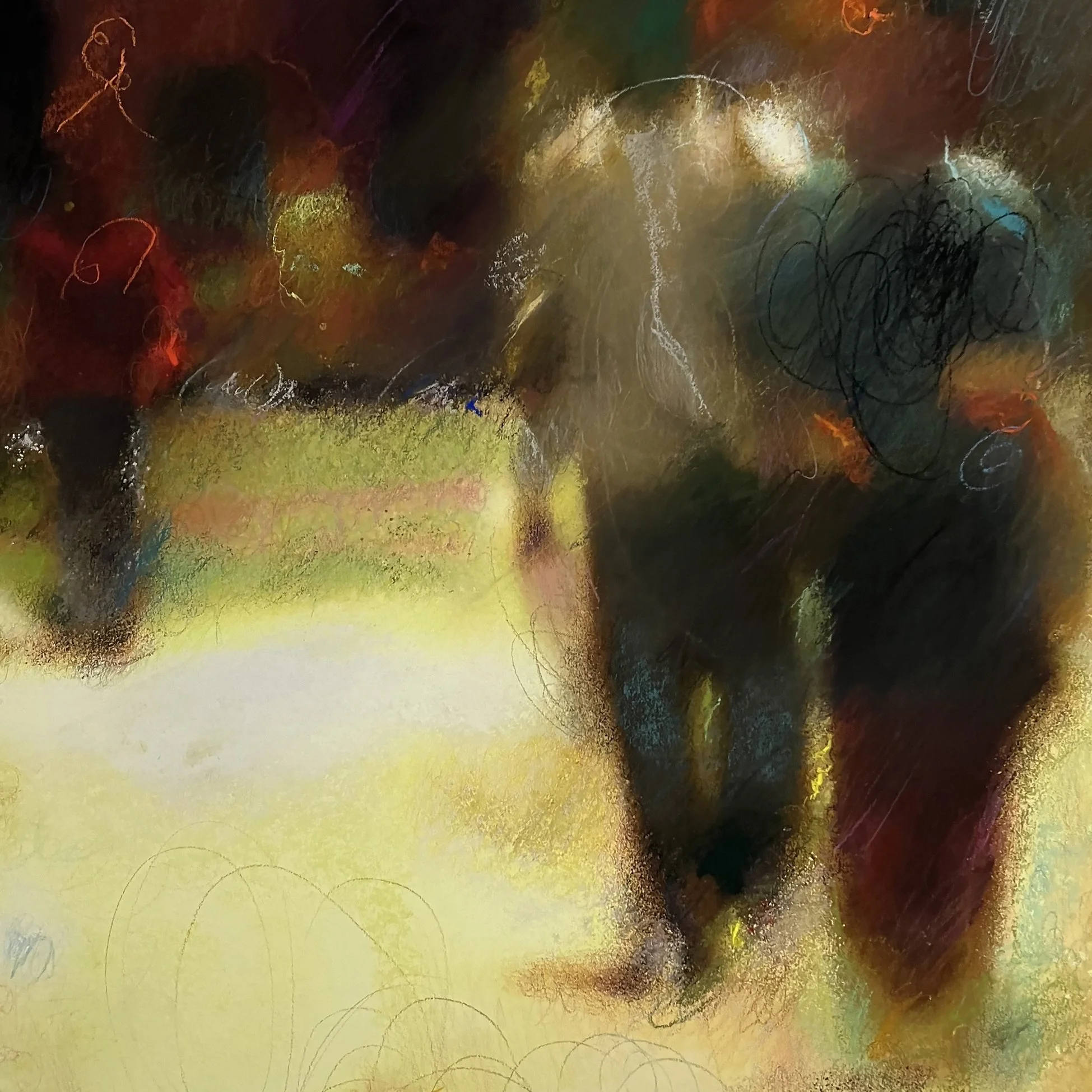 Three Pedestrians Walking