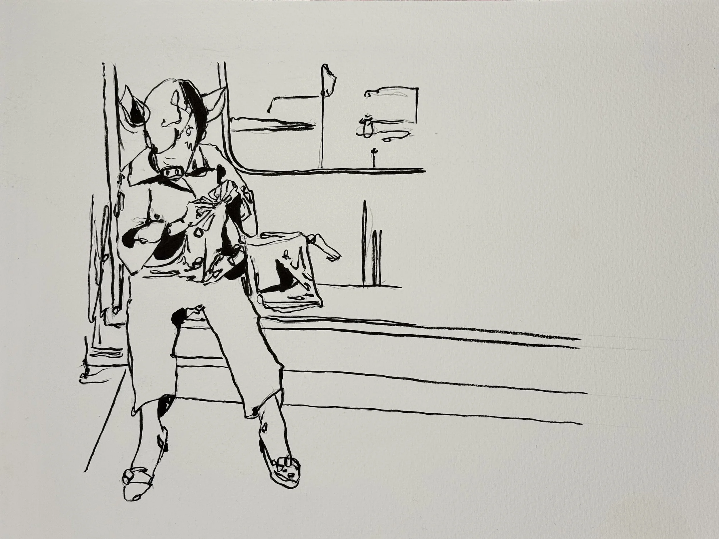 Paul Turner,Hog,ink on paper, 28x35cm,$250.jpg