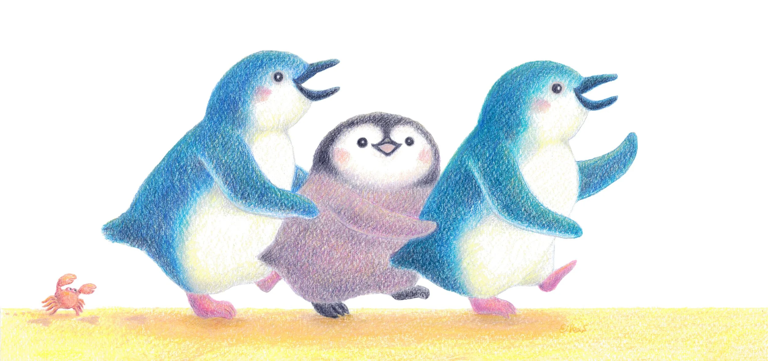 The Little Penguins with their very little friend from Antarctica