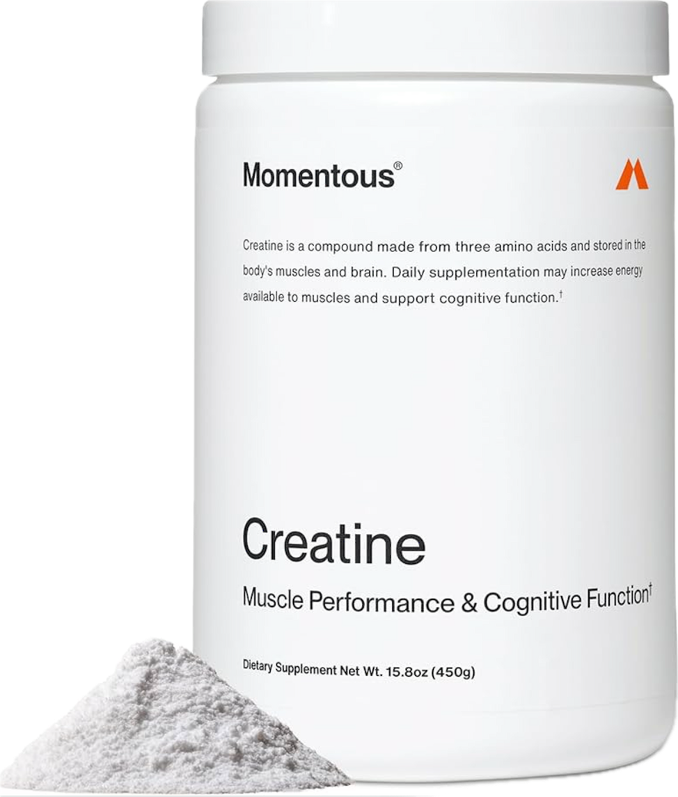 Creatine by Momentous 
A foundational supplement for strength, recovery, and cognitive support. Creatine is one of the most researched compounds available—but quality can vary significantly across brands.

This is why I chose Momentous. Their creatin