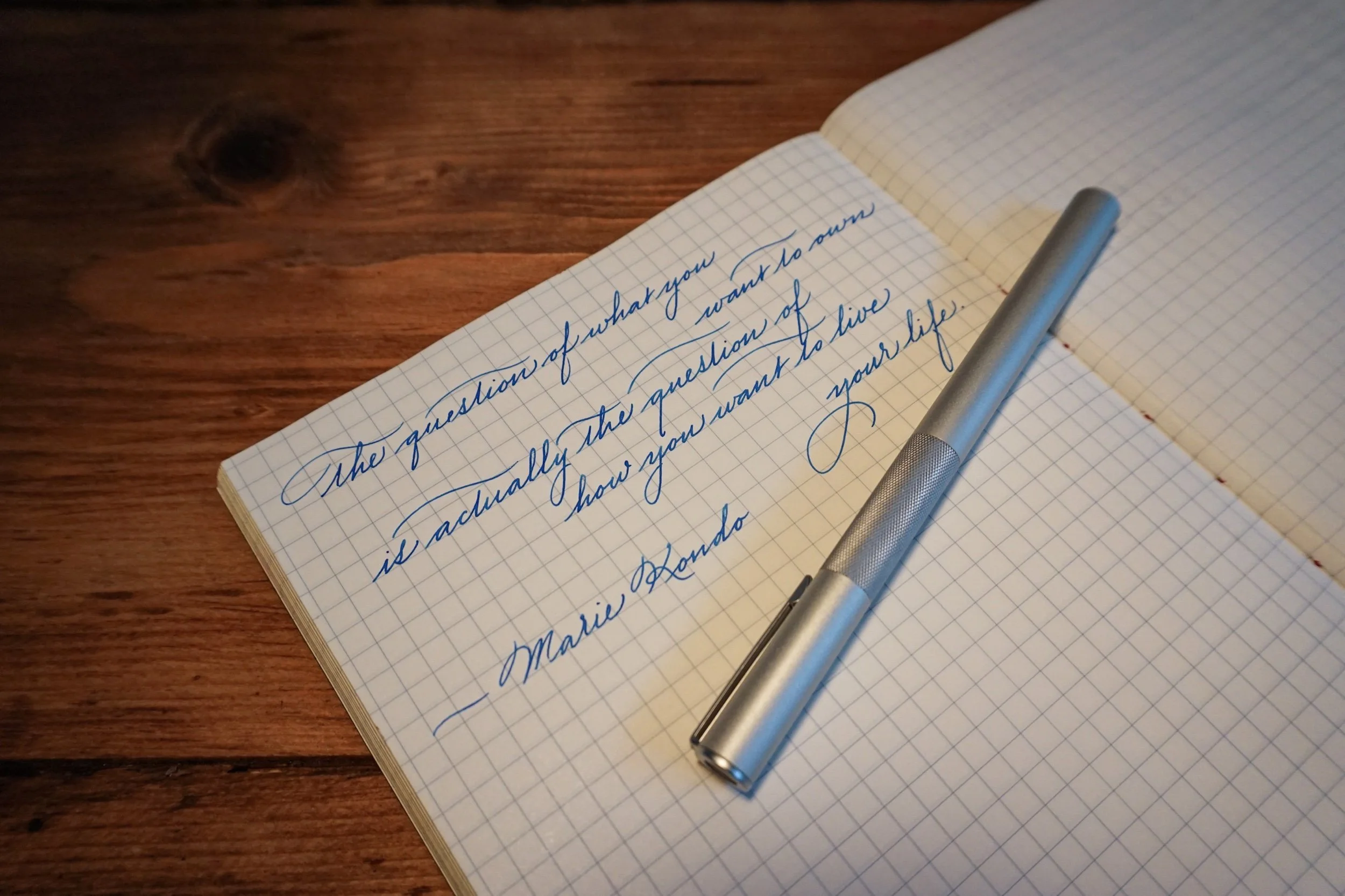 writing sample with Diamine Mediterranean Blue