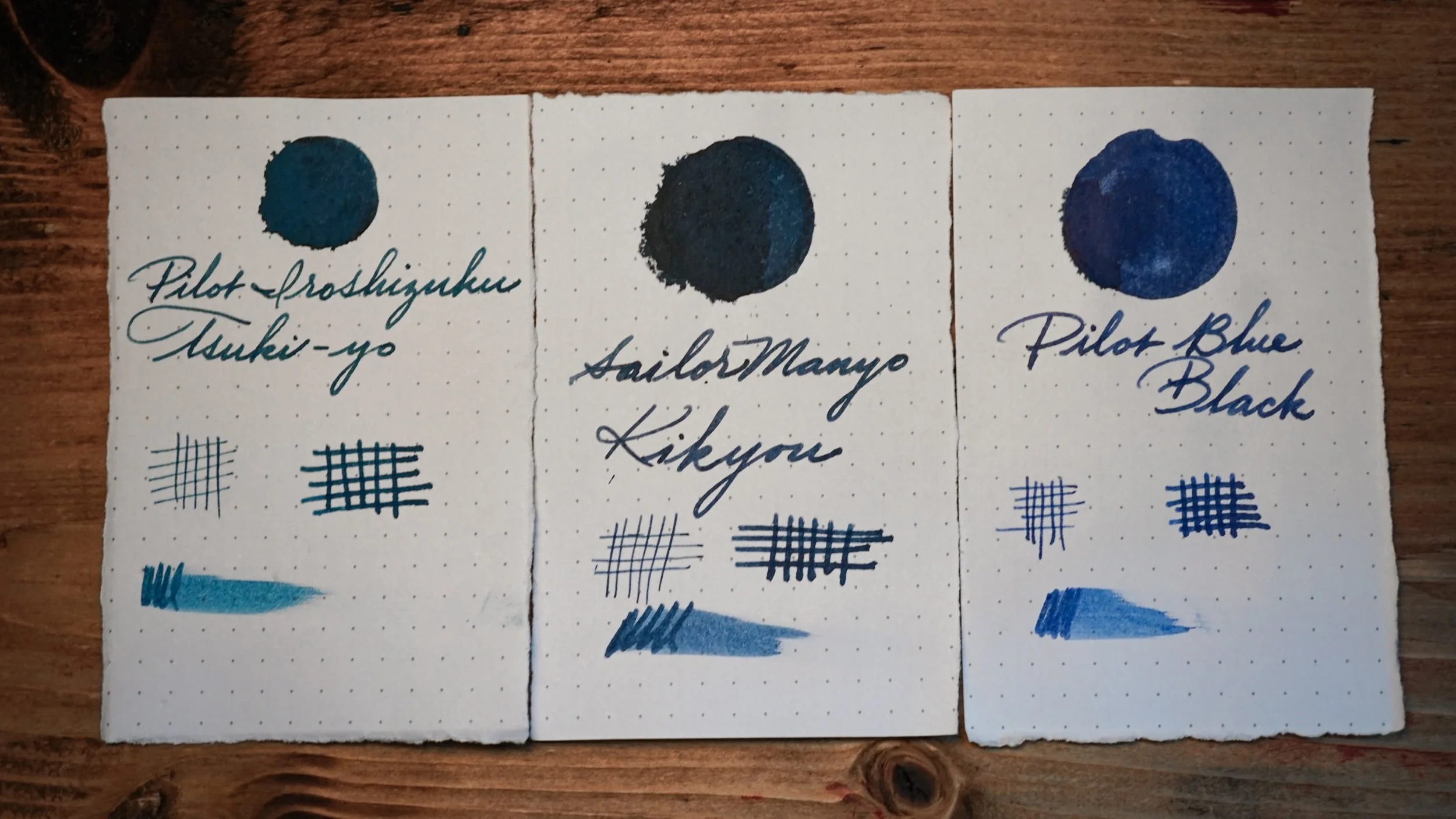 comparisons with some of my blue-blacks
