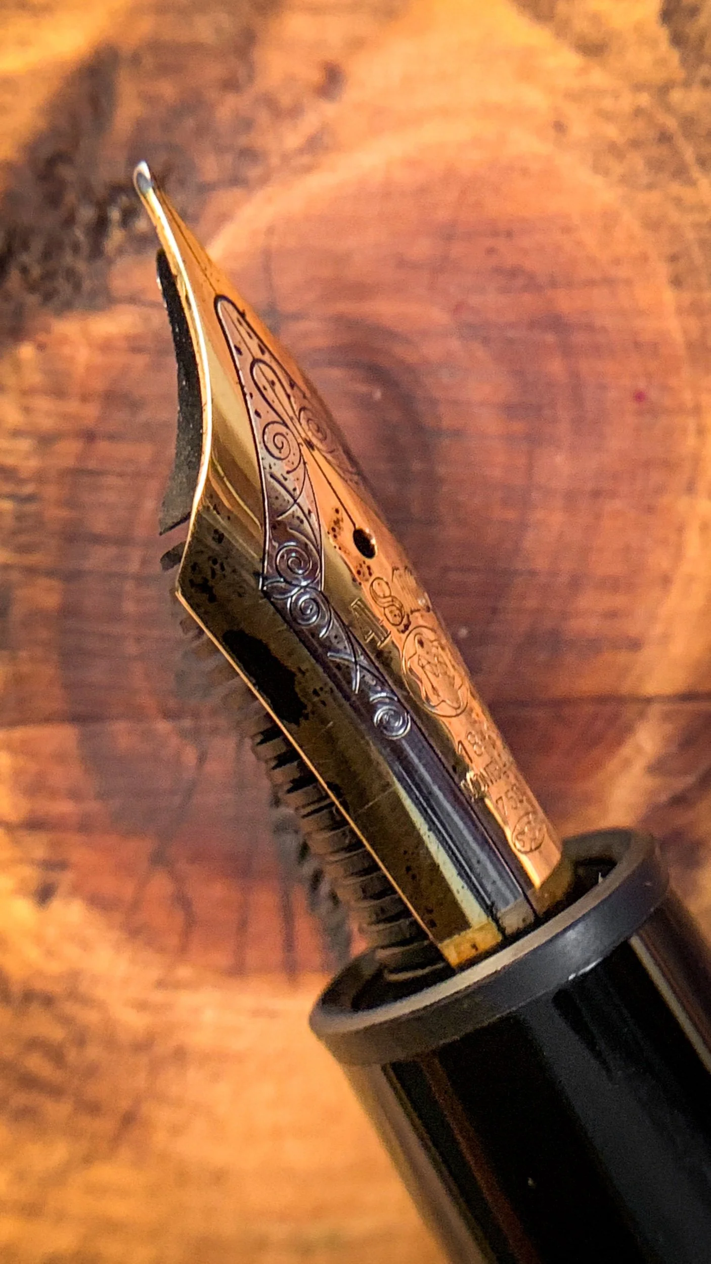 from the archive: another look at this beaut’ of a nib, also pay attention to the nib collar, it’s plastic but the edges are smoothly done