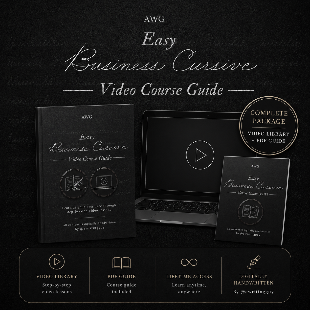 Easy Business Cursive - The complete Package (Video Library + PDF)