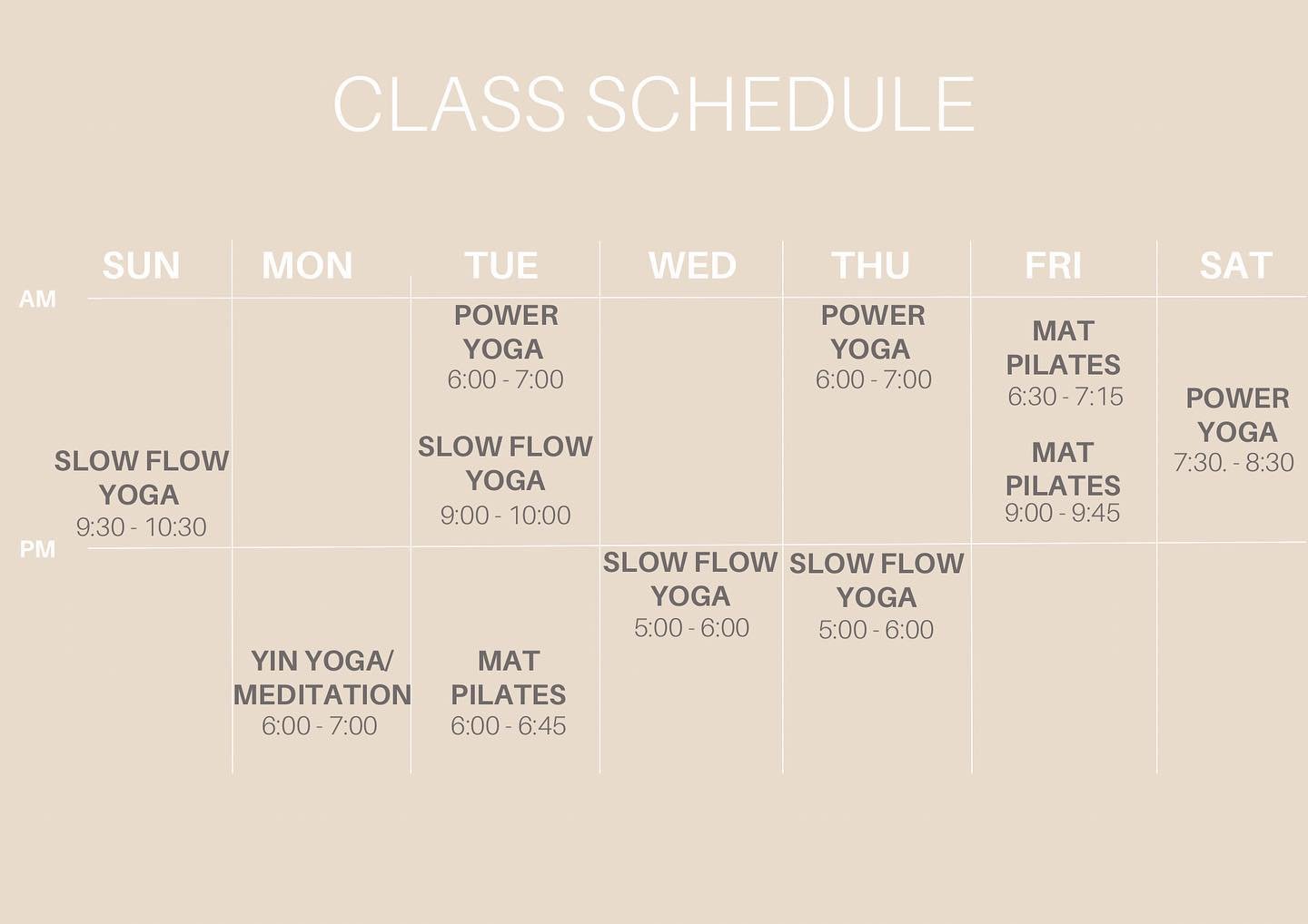 SCHEDULE UPDATE 🙏

You may have noticed we&rsquo;ve added in Saturday Power Yoga at 7:30am - if you&rsquo;re new to Power Yoga expect a journey of mindfulness, planks, and strong body holds - see you on the mat!