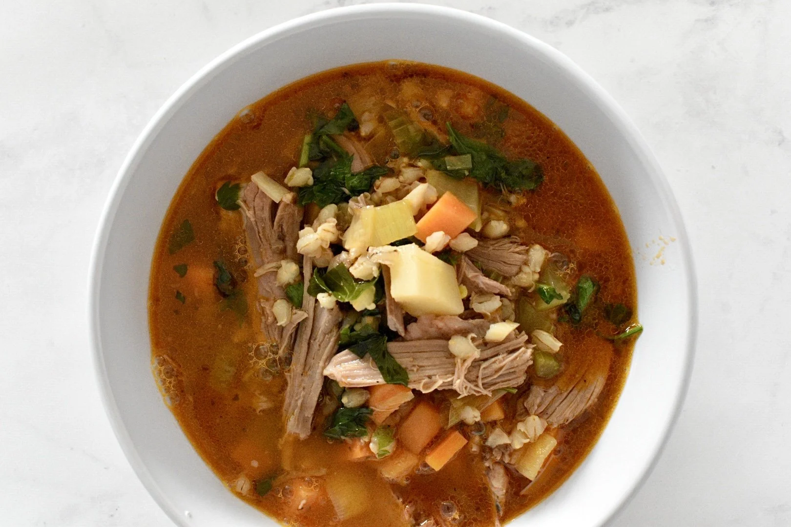 LAMB, VEGETABLE & BARLEY SOUP — Wholesome by Sarah