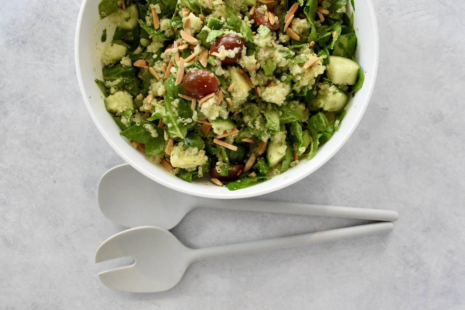 HEALTHY GREEN QUINOA SALAD — Wholesome by Sarah