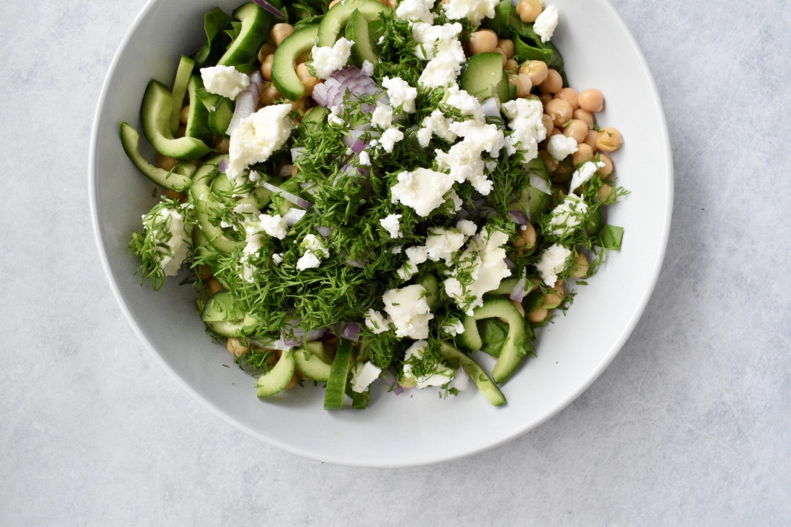 10 MINUTE CHICKPEA, TUNA & GOATS CHEESE SALAD — Wholesome by Sarah