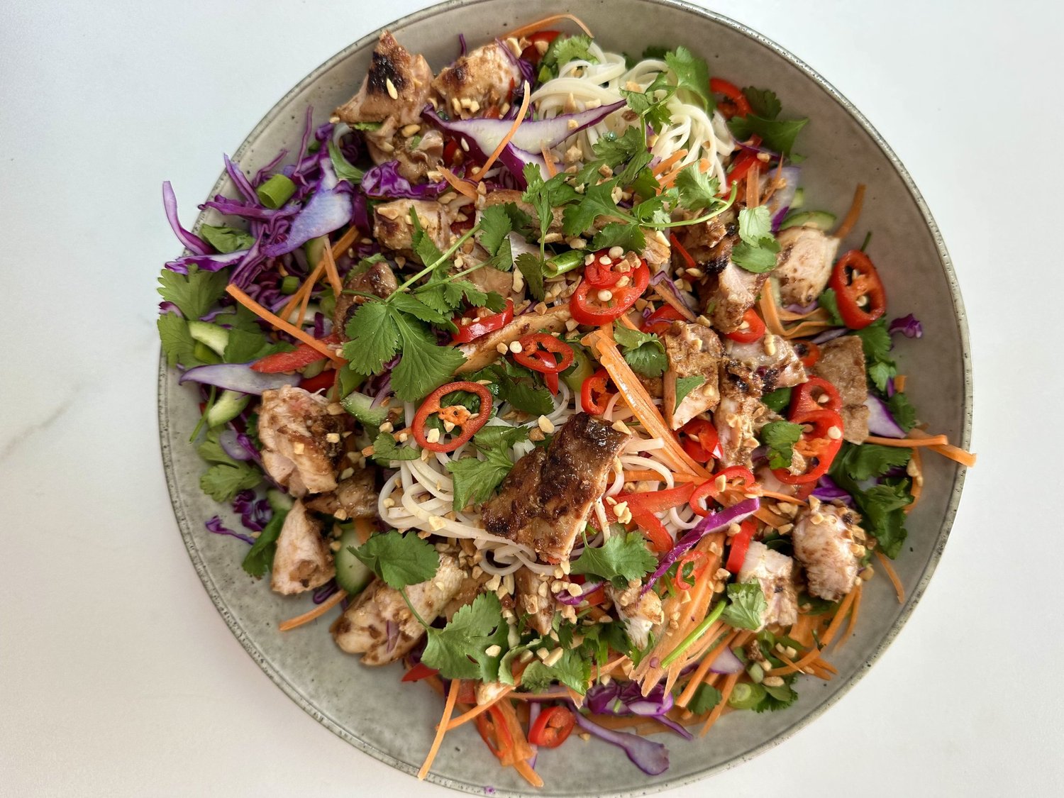 CREAMY SATAY CHICKEN NOODLE SALAD — Wholesome by Sarah
