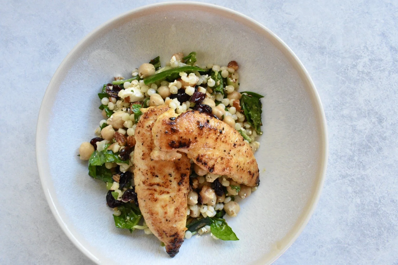 MOROCCAN CHICKEN WITH PEARL COUSCOUS, FETA & ALMONDS — Wholesome by Sarah