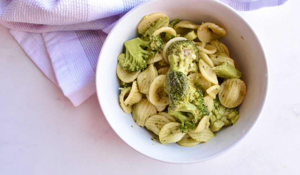 BROCCOLI & PESTO ORECCHIETTE PASTA — Wholesome by Sarah