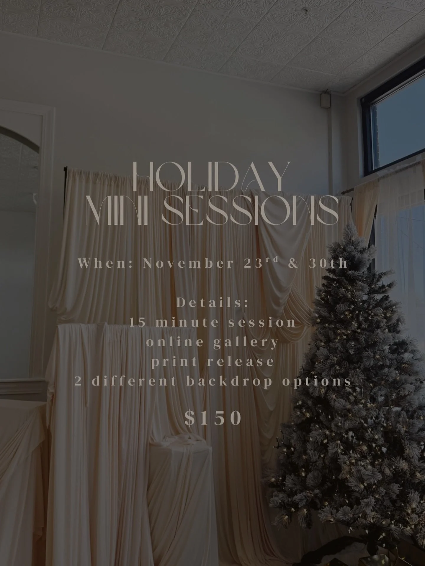 They&rsquo;re going fast! Ps, check out a sneak peak of one of our gorgeous backdrops for these Holiday Minis 😍 

Check my story and you can book through that link!!!