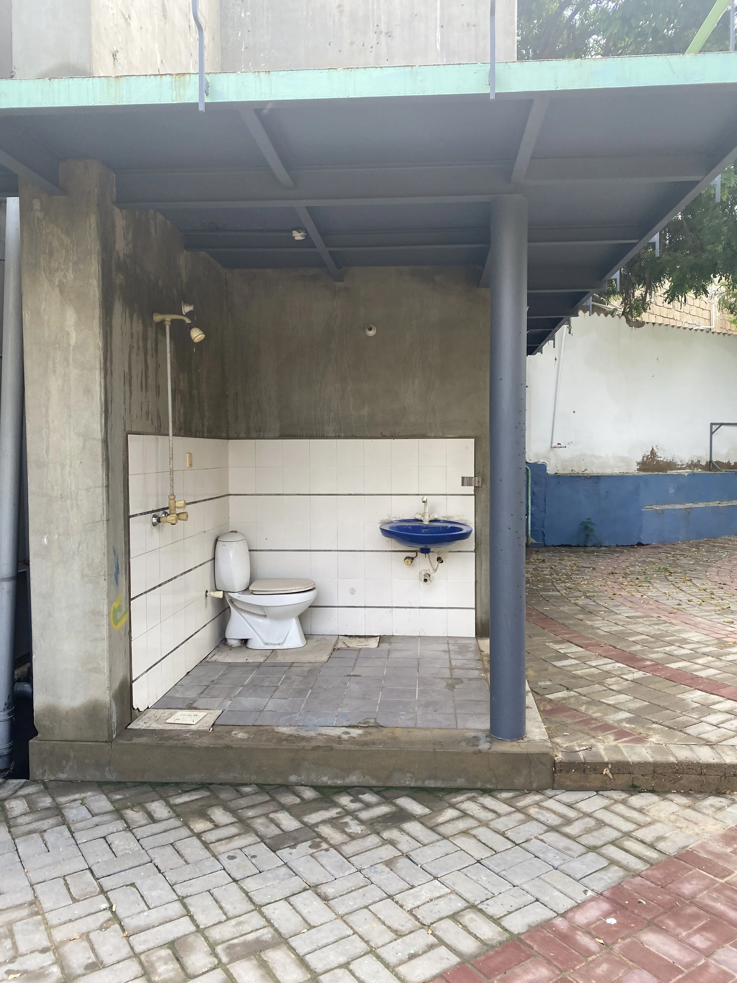 Visible restroom for demonstration of hygiene practices at a vocational training institute