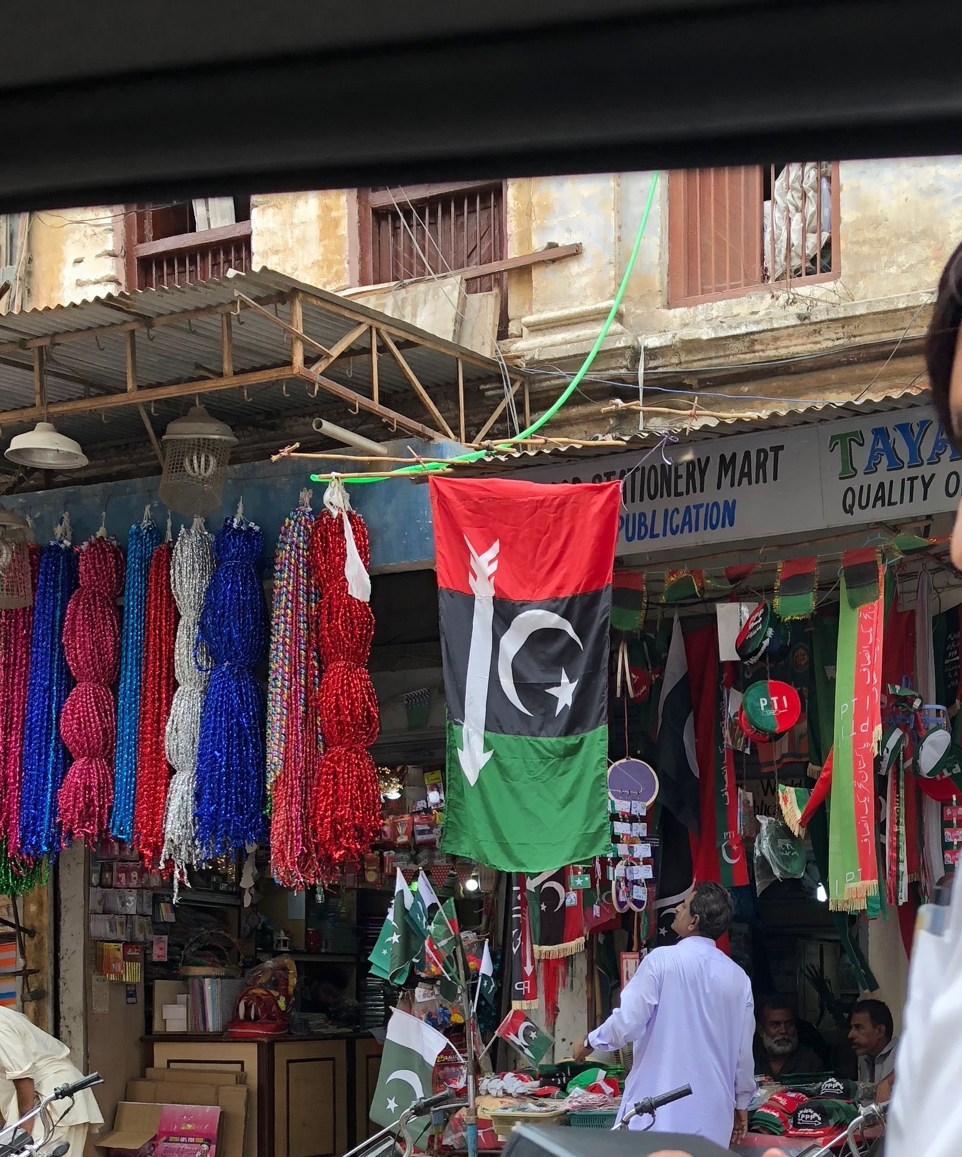 Political campaigning using party flags
