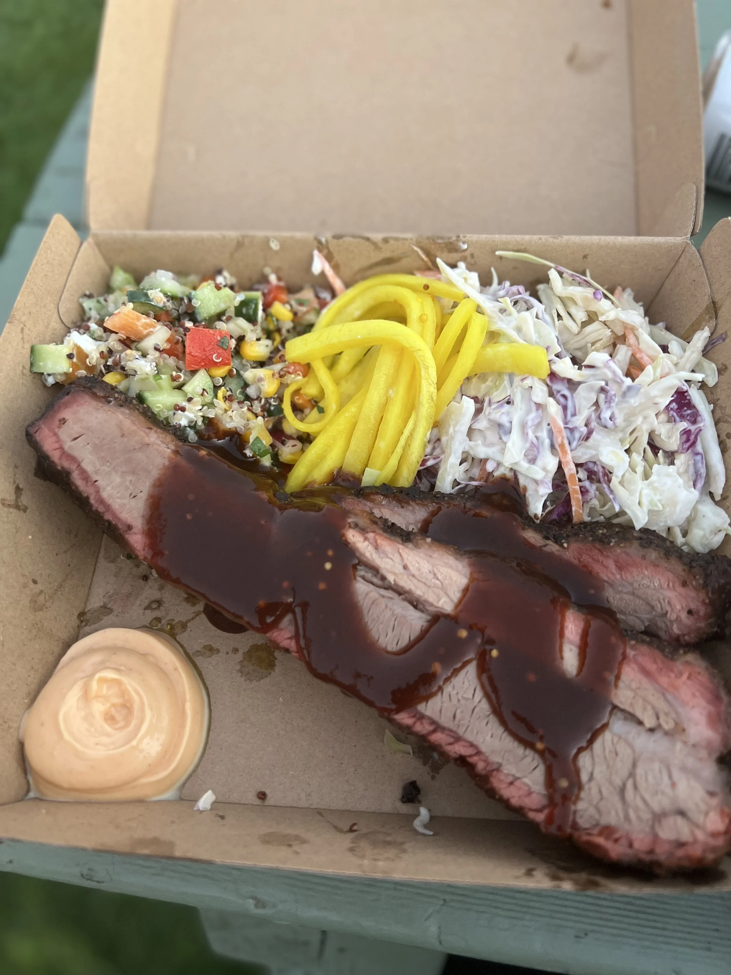 2 smoking barrels bbq food truck