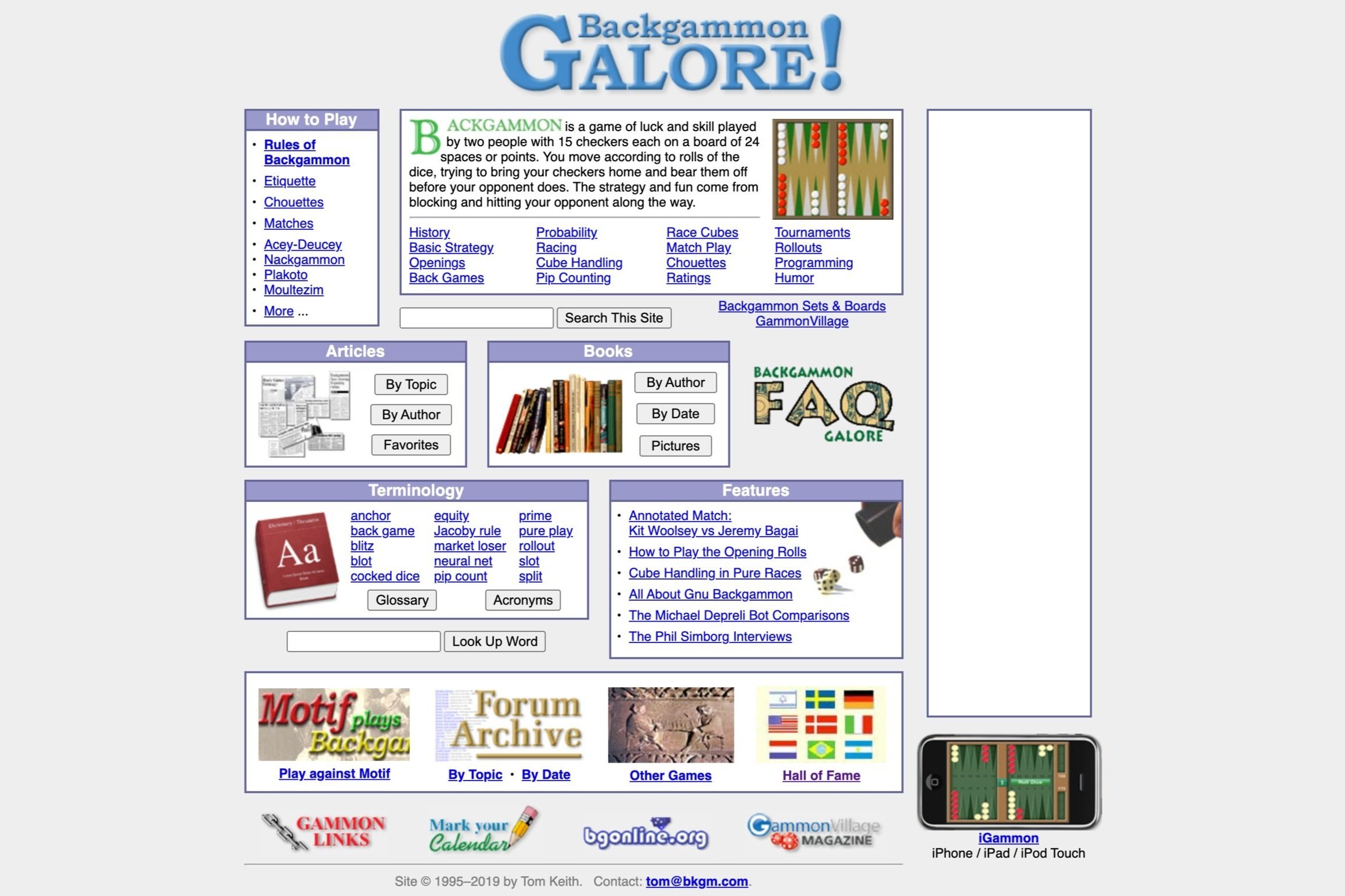 Backgammon Glossary/Back Game