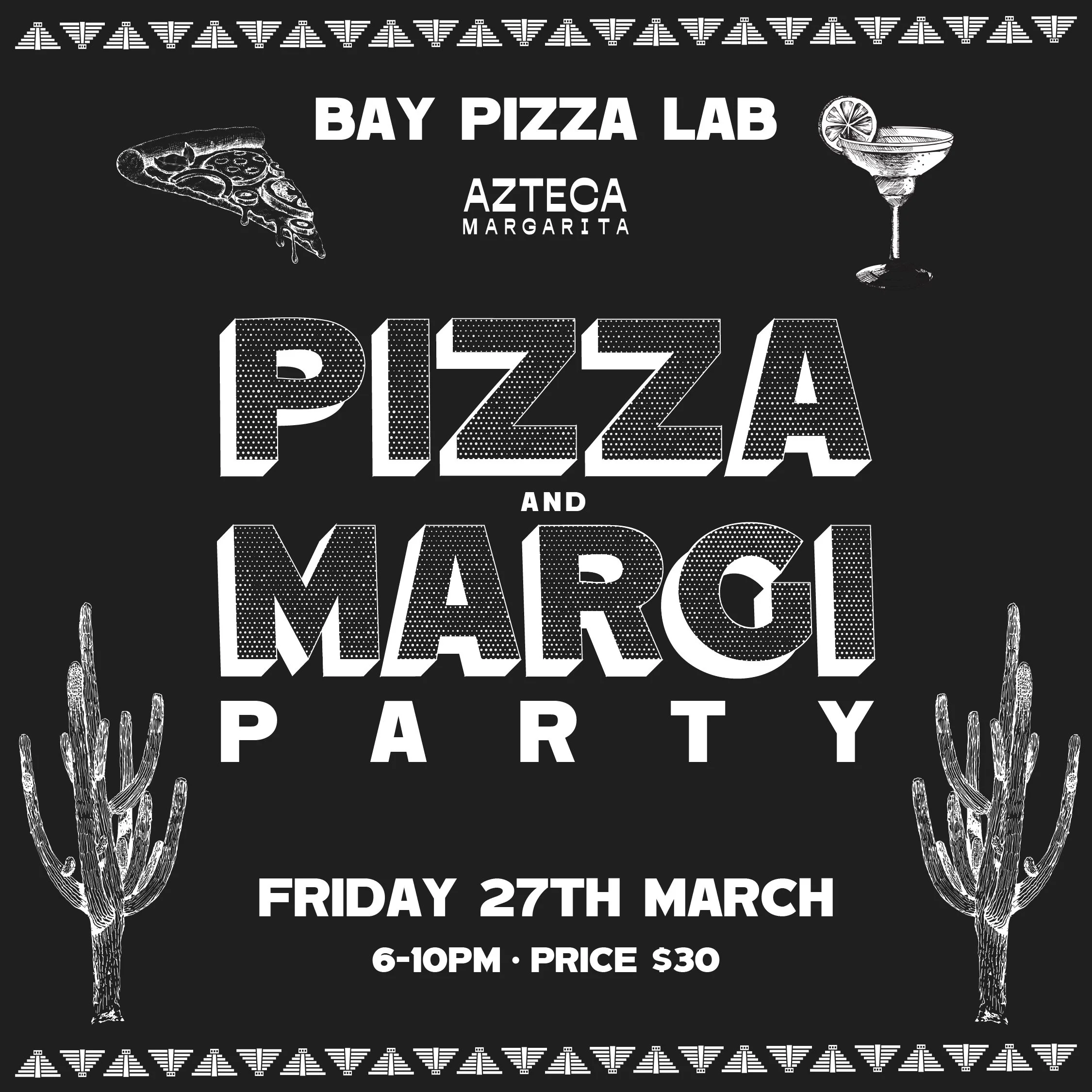 bay pizza lab azteca margarita pizza and margi party