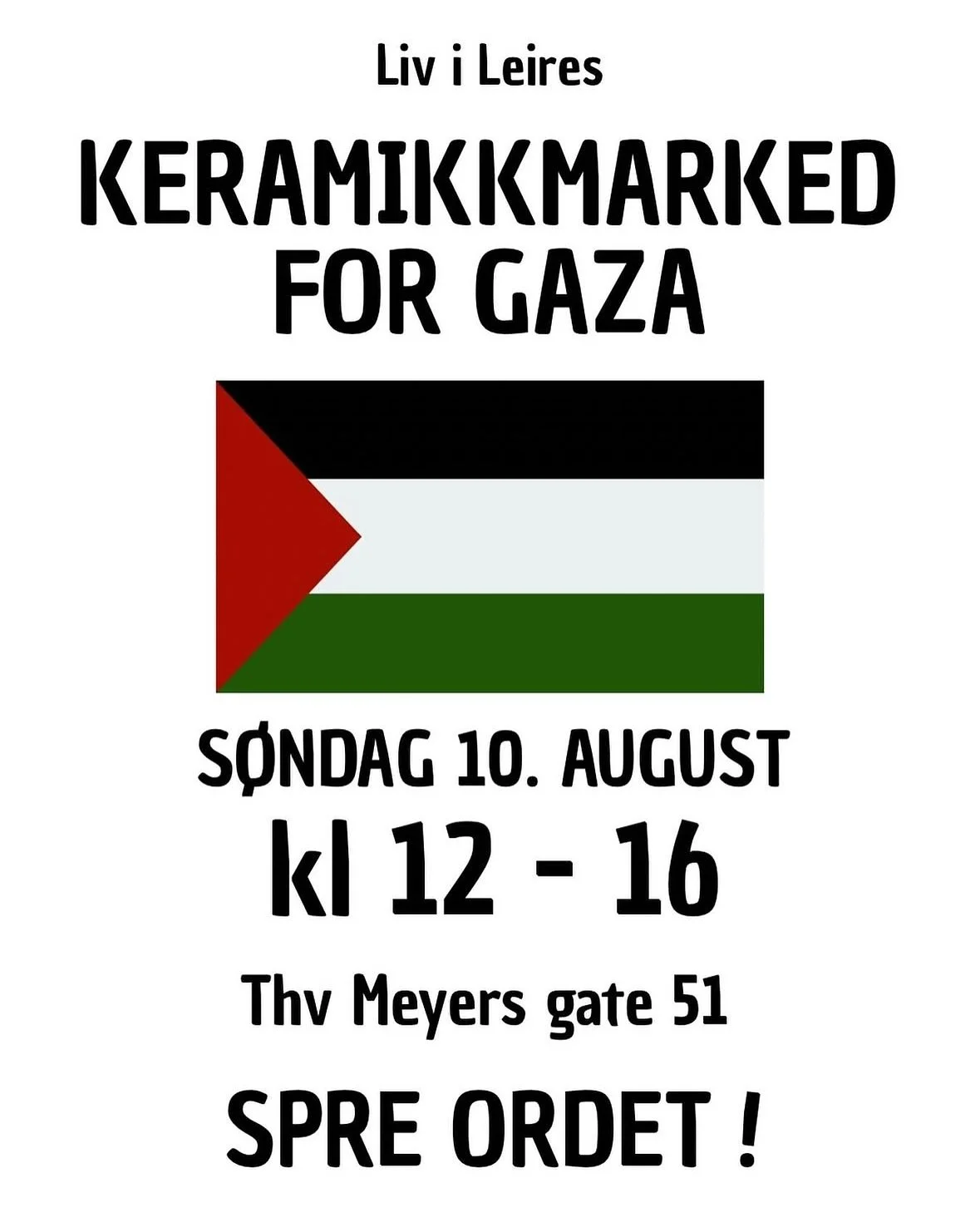 📣 Keramikkmarked for Gaza - 10. August p&aring; Gr&uuml;nerl&oslash;kka

Velkommen til solidaritetsmarked for Gaza hos Liv i Leire Gr&uuml;nerl&oslash;kka p&aring; s&oslash;ndag den 10. august kl. 12&ndash;16!

Medlemmene ved keramikkverkstedene til