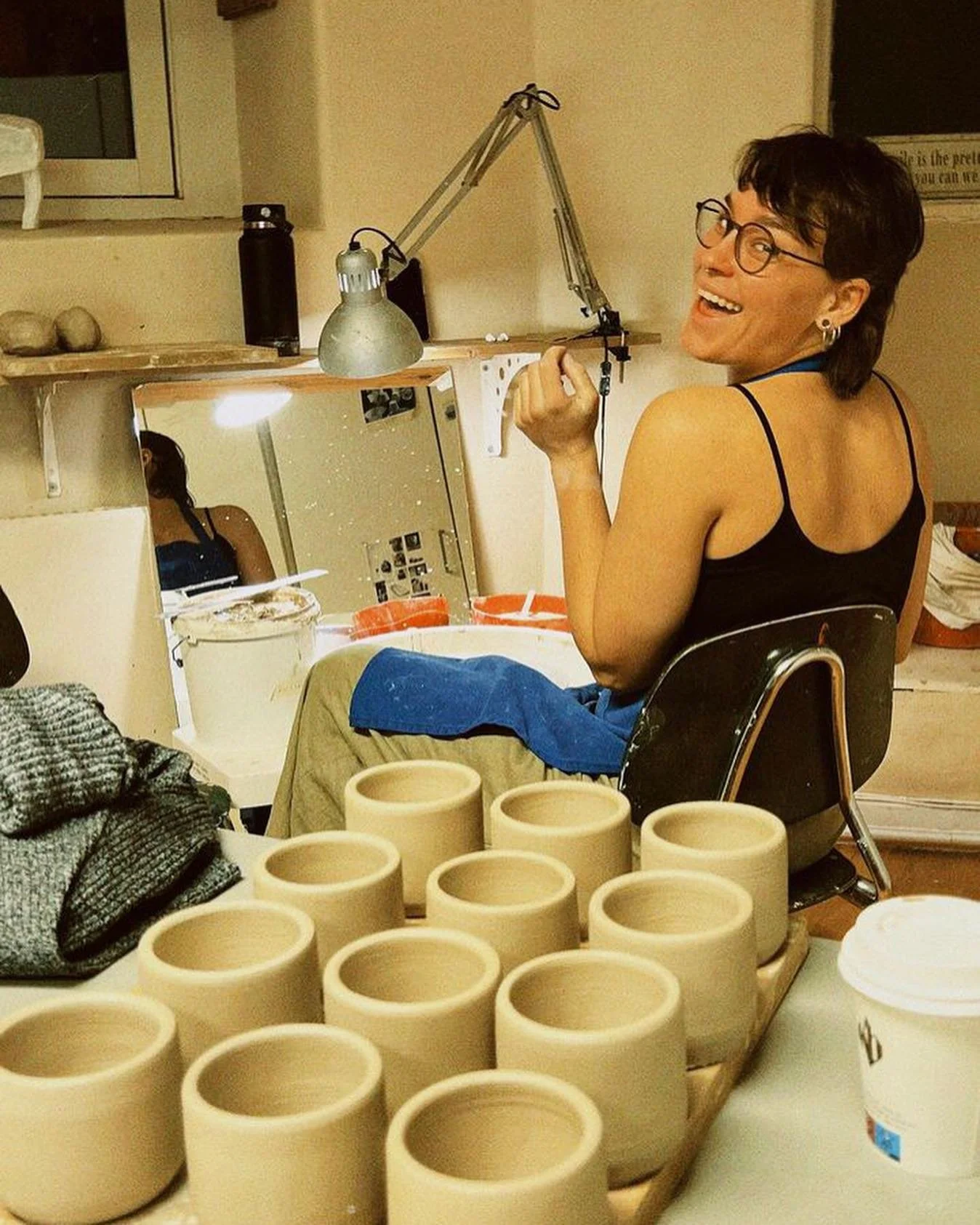 These pictures sums up my last few weeks quite beautifully: hunched over the wheel, throwing away, prepping for the coziest Christmas market ever! ✨

I&rsquo;ll be returning to SALT this winter, selling some cozy cups and bowls at @oslossupermarked t