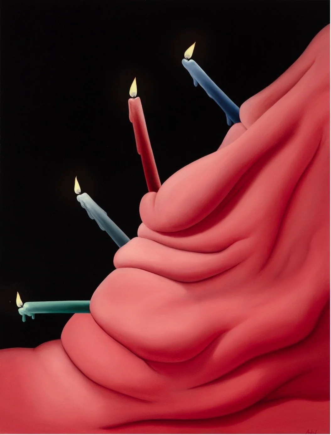 På glid i våt mjuk mark, 2025, olja på duk, 70 x 54 cm