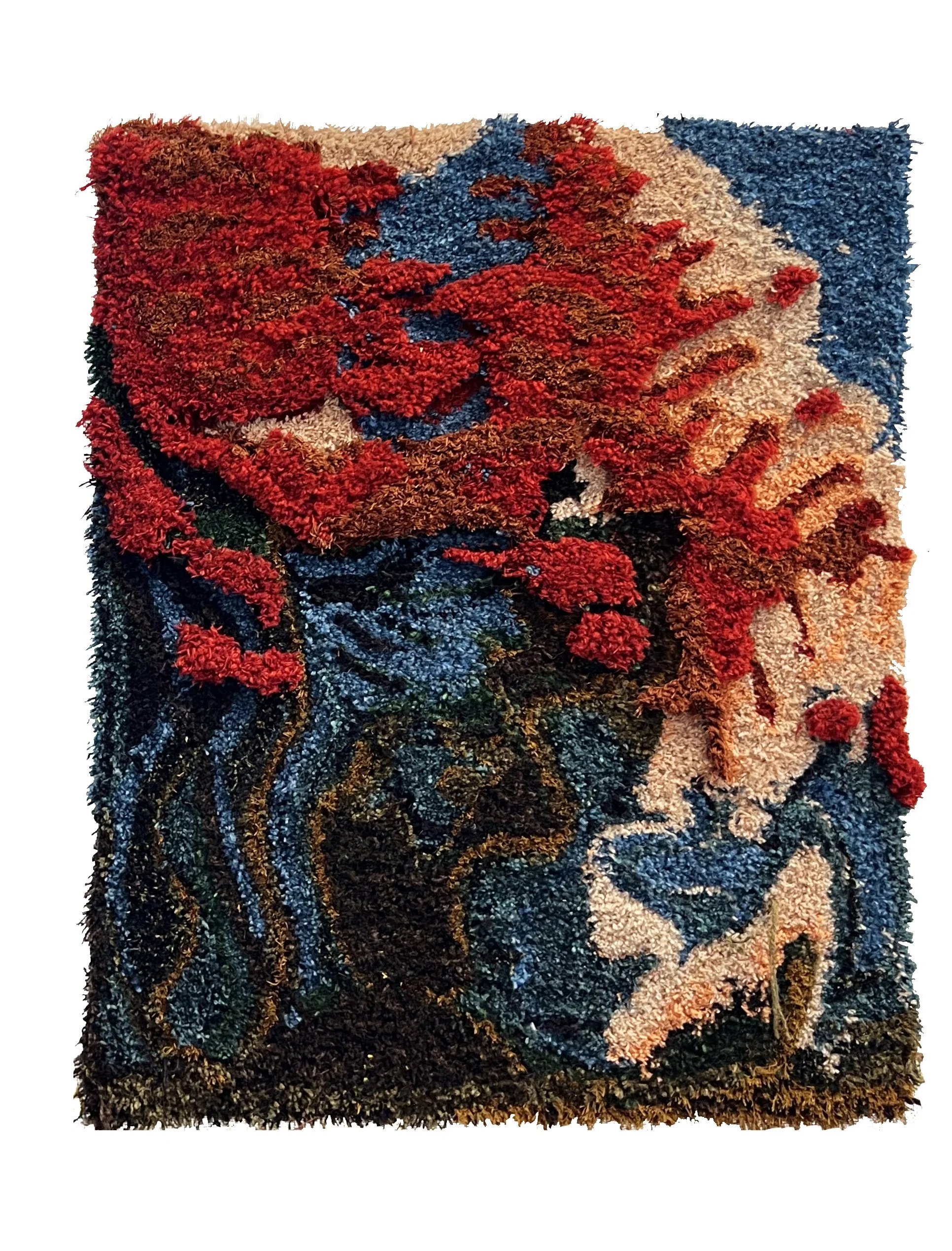 Pupurmossa, 2025, ull, lin, bomull, 75 x 55 cm