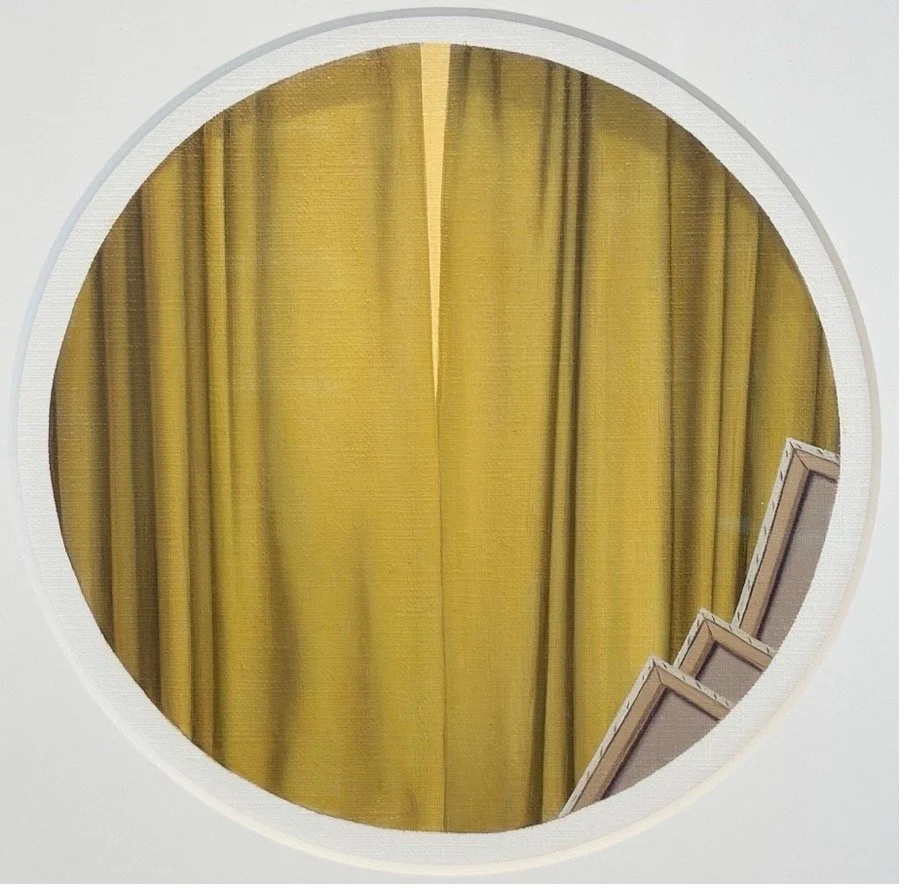Instängd i sin egen rundgång, 2023, olja på duk, 16 x 16 cm 