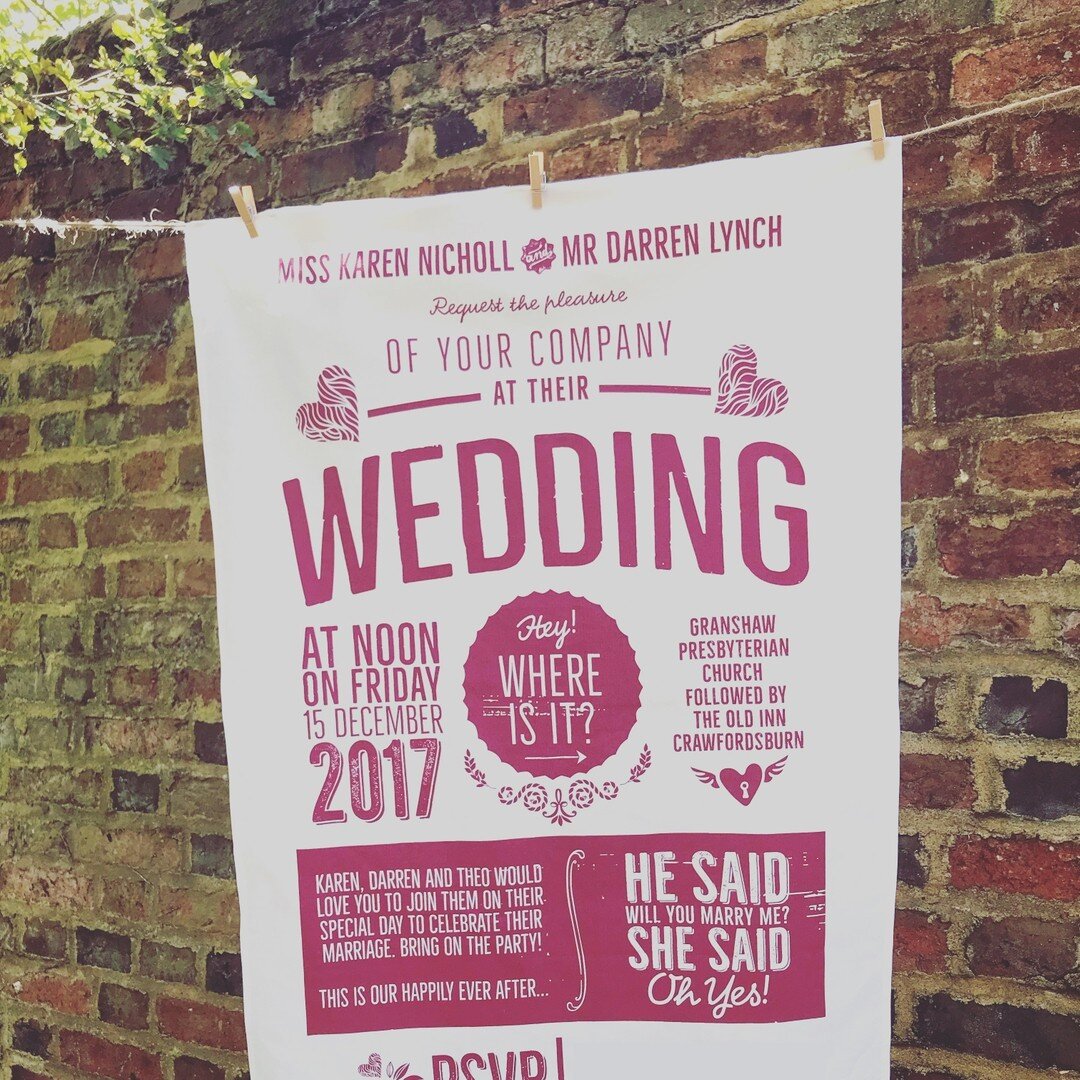 Karen &amp; Darren - their names rhyme so they must be perfect for each other! -​​​​​​​​
-​​​​​​​​
-​​​​​​​​
-​​​​​​​​
-​​​​​​​​
#weddinginvites #weddingstationery #weddingteatowels #weddingfun #alternativeweddingideas #brides #weddingideas #weddingi