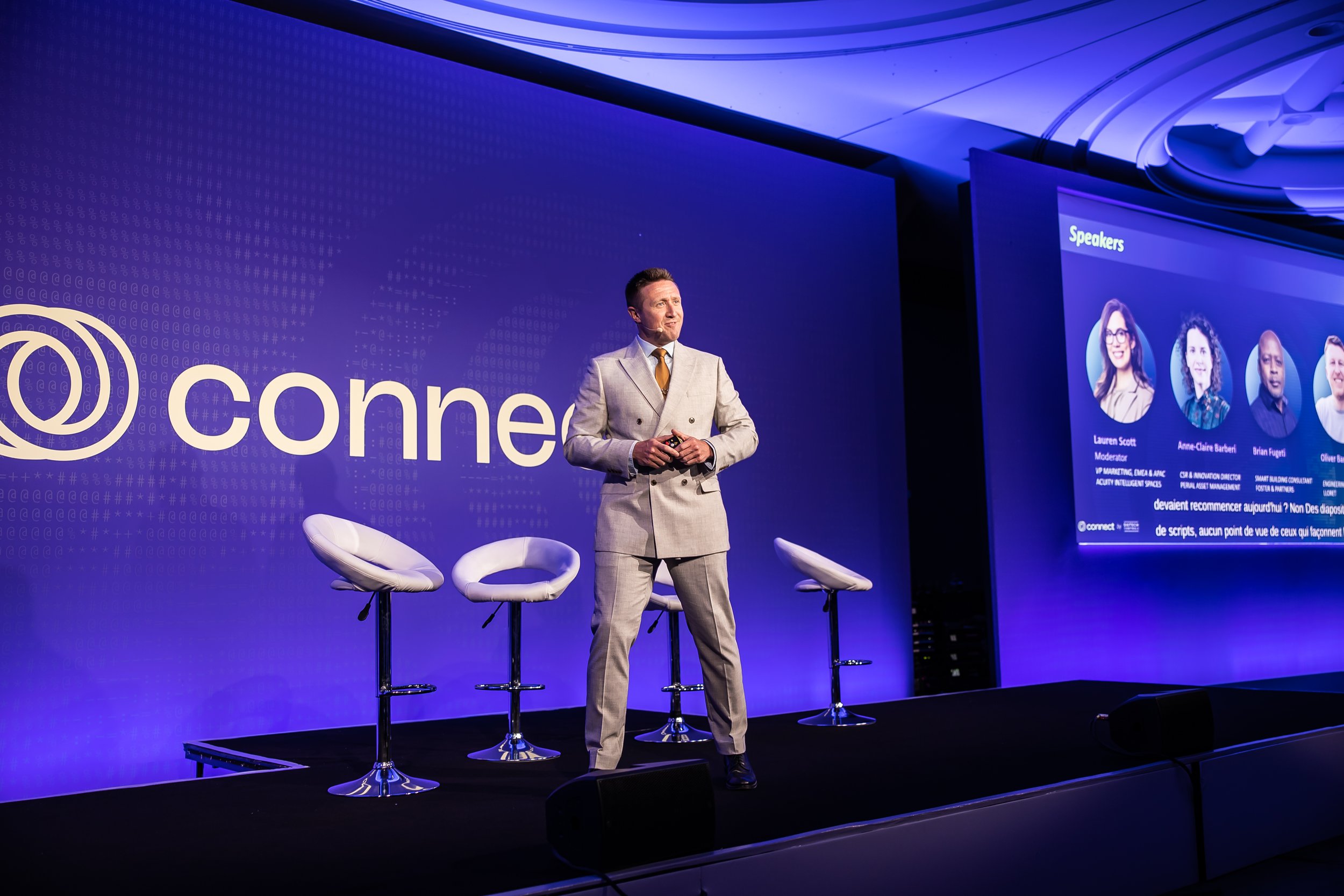 Conference Presenter, Matthew Walker presenting Hosting Connect 2026 for Distech Controls at the Hilton London Metropole