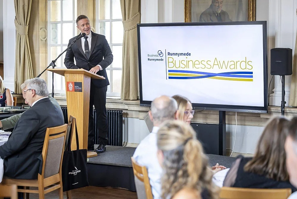 Behind the Mic: Presenter Matthew Walker Hosts the Runnymede Business Awards 2026 at Royal Holloway University of London