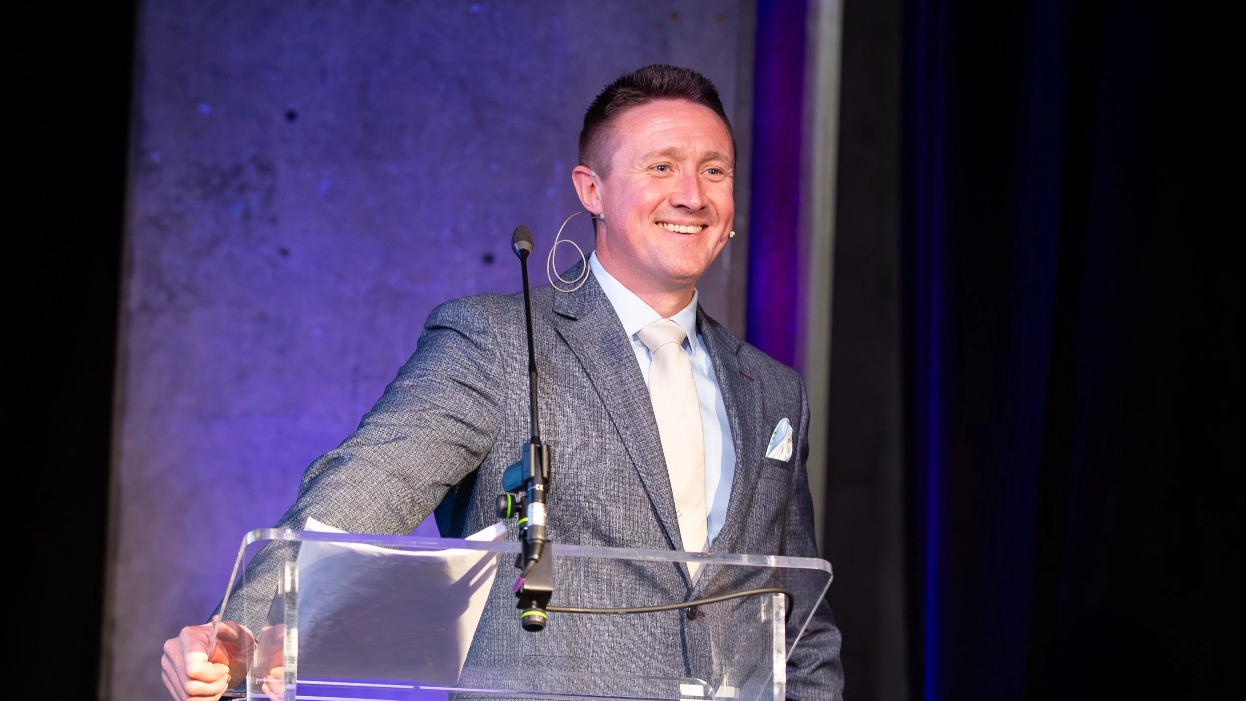 Conference Presenter, Matthew Walker presents Monetate Summit at Waterloo Tunnels, London.