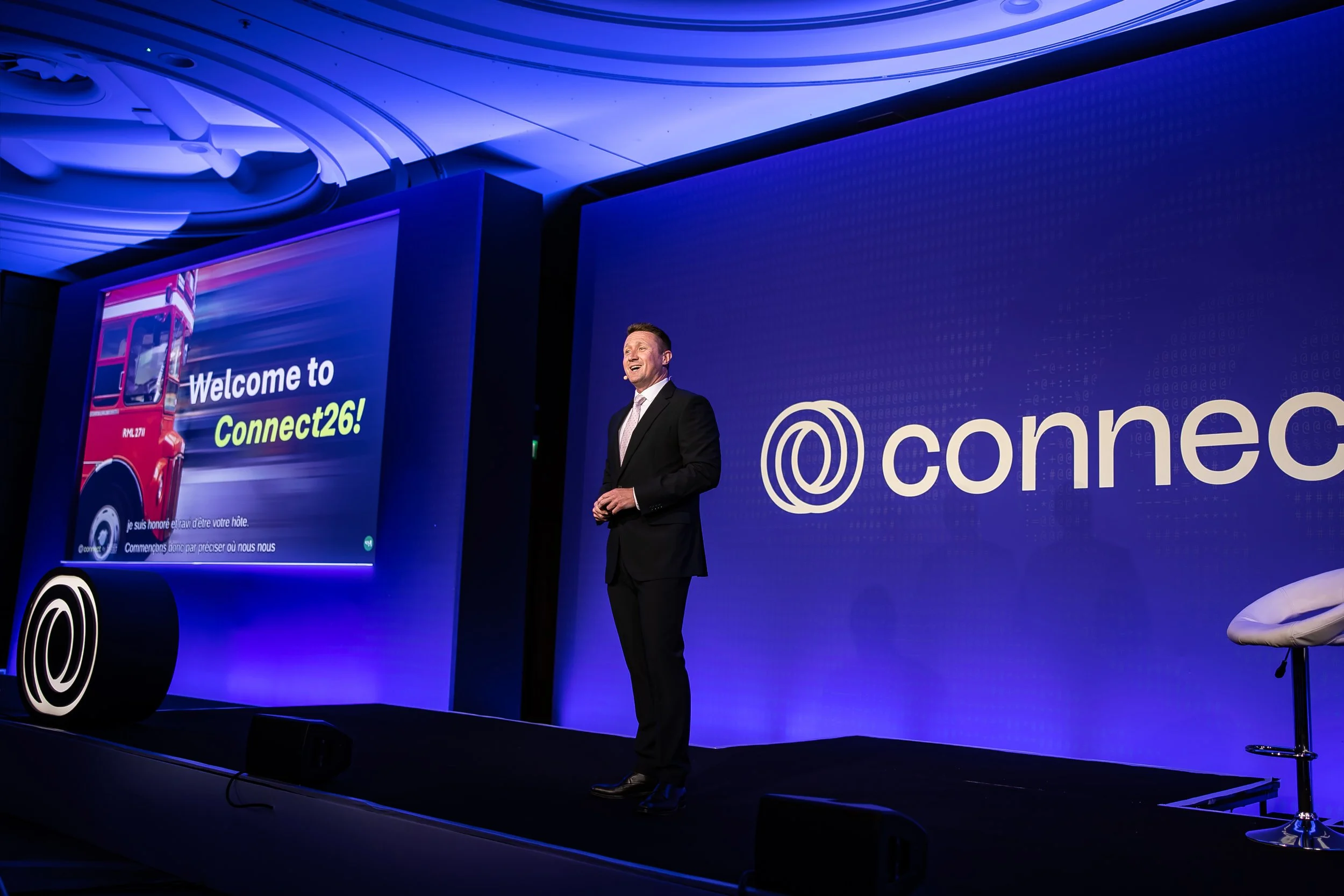 Conference Presenter, Matthew Walker presenting Hosting Connect 2026 for Distech Controls at the Hilton London Metropole