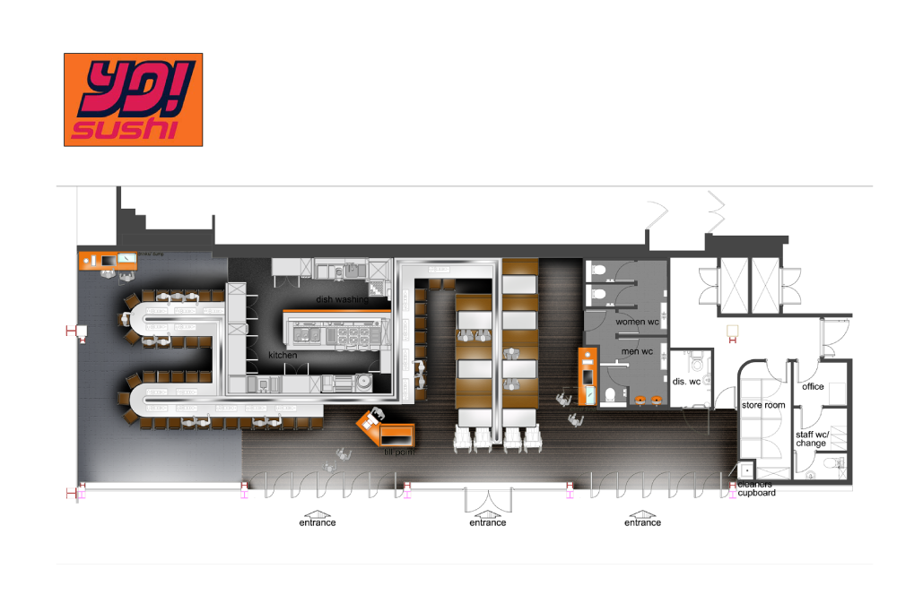 Yo Sushi Plan Drawing