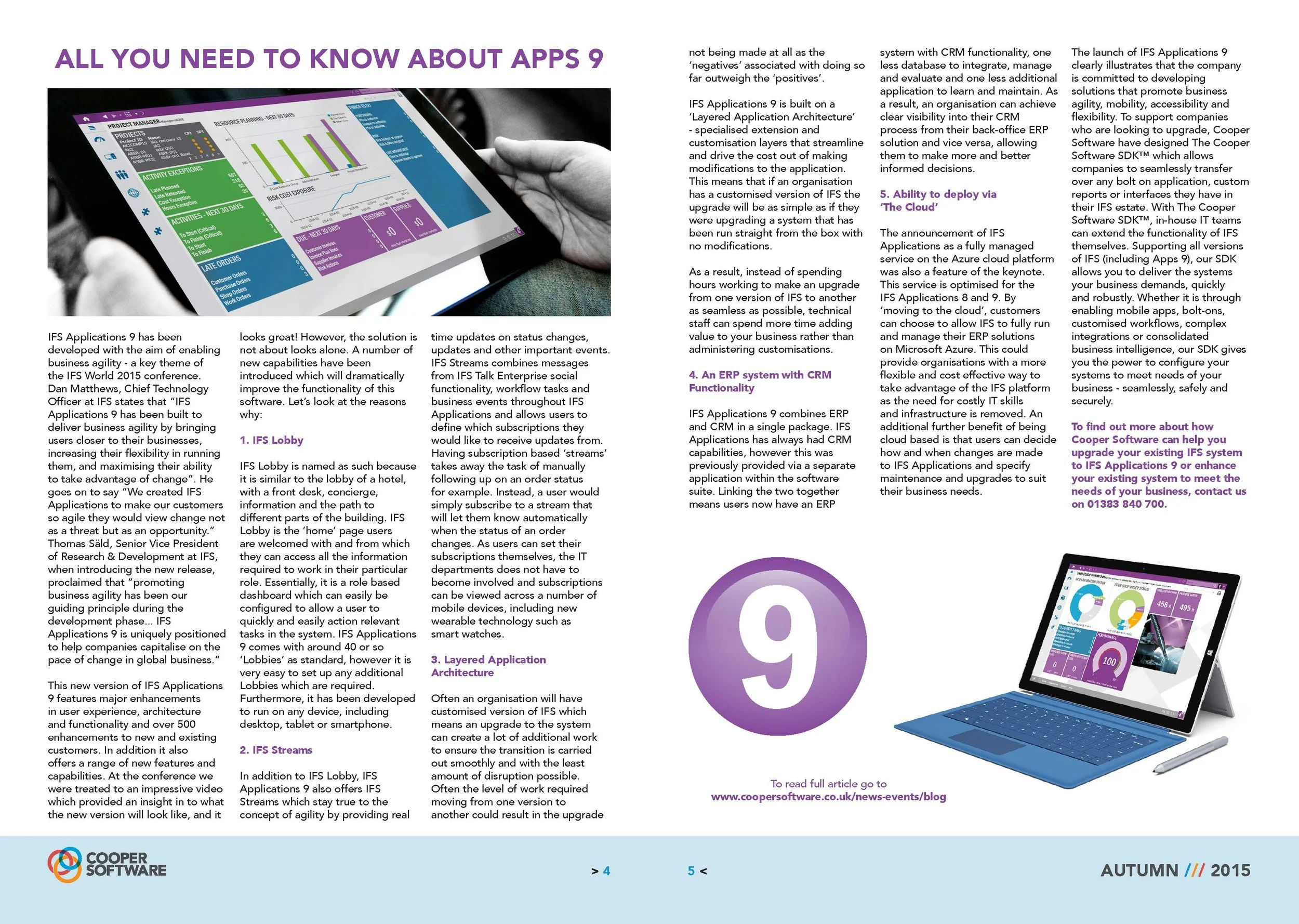 Cooper Software IFS Magazine