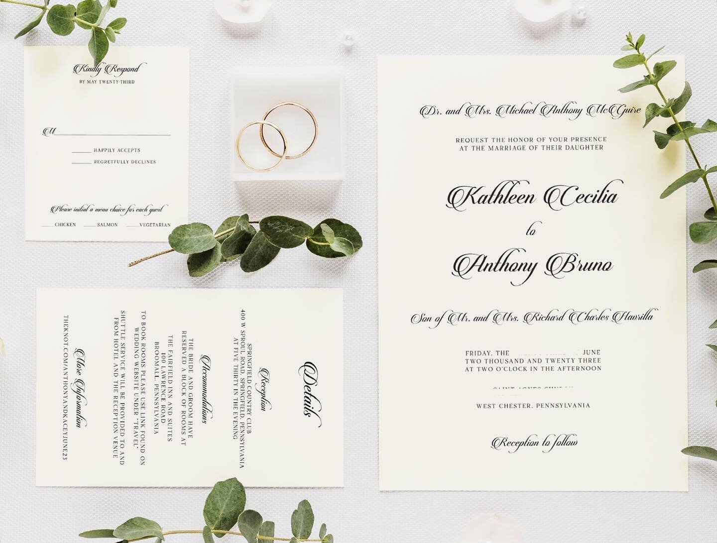 Our most popular font strikes again! 🖋️✨
Classic, elegant, timeless - this script never fails for our more traditional brides!
&bull;

#weddinginvitations #weddinginspiration #custominvitations #invitations #invitationdesign #invitationdesigner #dmv
