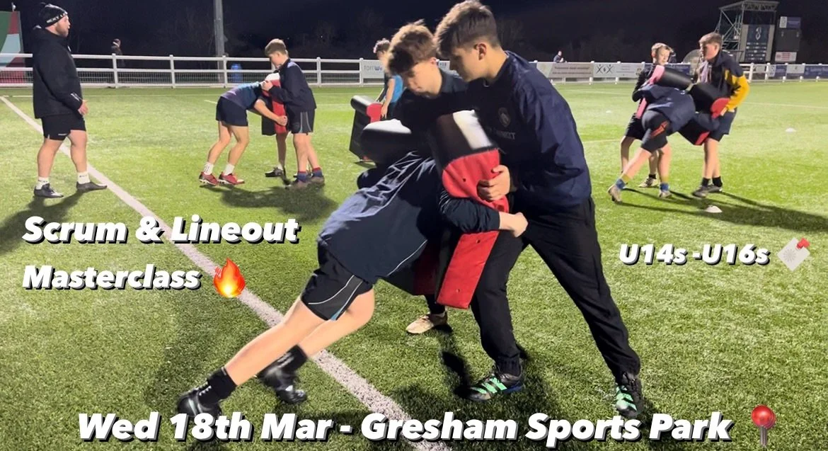 Scrum &amp; Lineout Masterclass 🔥

U14s-U16s ✅
RFU Level 3 Advanced Coaching ✅
&pound;20 ✅

Register at www.nextlevelrugby.co.uk (link in bio) 🔖

Wed 18th Mar (9pm - 10pm)- Gresham Sports Park📍

FOLLOW FOR MORE 🎯

#talentid #talentdevelopment #ta