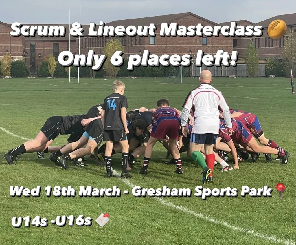 Scrum &amp; Lineout Masterclass 🔥 (6 places left)

U14s-U16s ✅
RFU Level 3 Advanced Coaching ✅
1hr session &pound;20 ✅

Register at www.nextlevelrugby.co.uk (link in bio) 🔖

Wed 18th Mar (9pm - 10pm)- Gresham Sports Park📍

FOLLOW FOR MORE 🎯

#tal