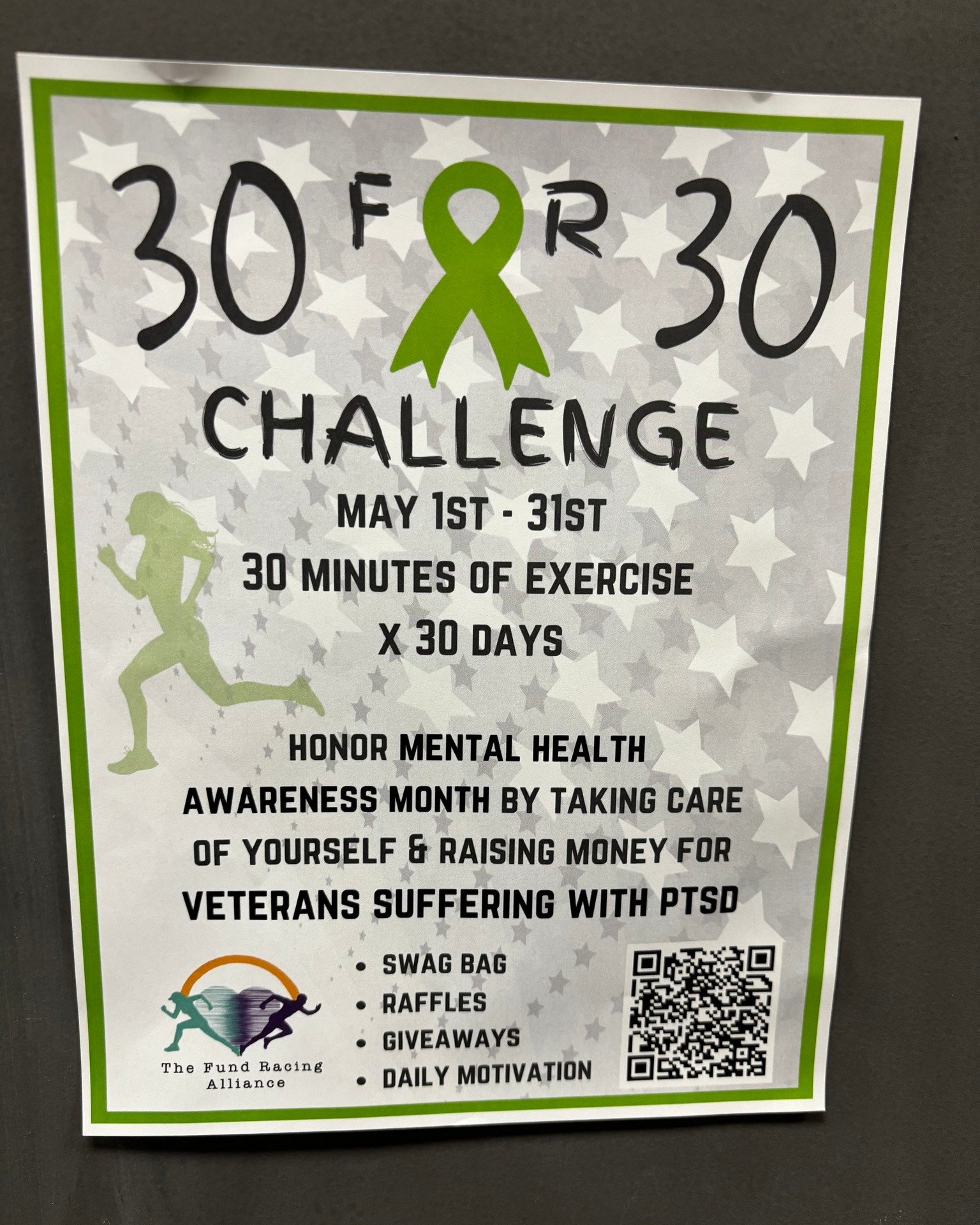 ✨Community event✨

🗣 May is mental health awareness month and we are proud to post about this event from @thefundracingalliance The Fund Racing Alliance 🏃

🏃&zwj;♀️Check out their pages for more information or scan the QR code when you are in our 