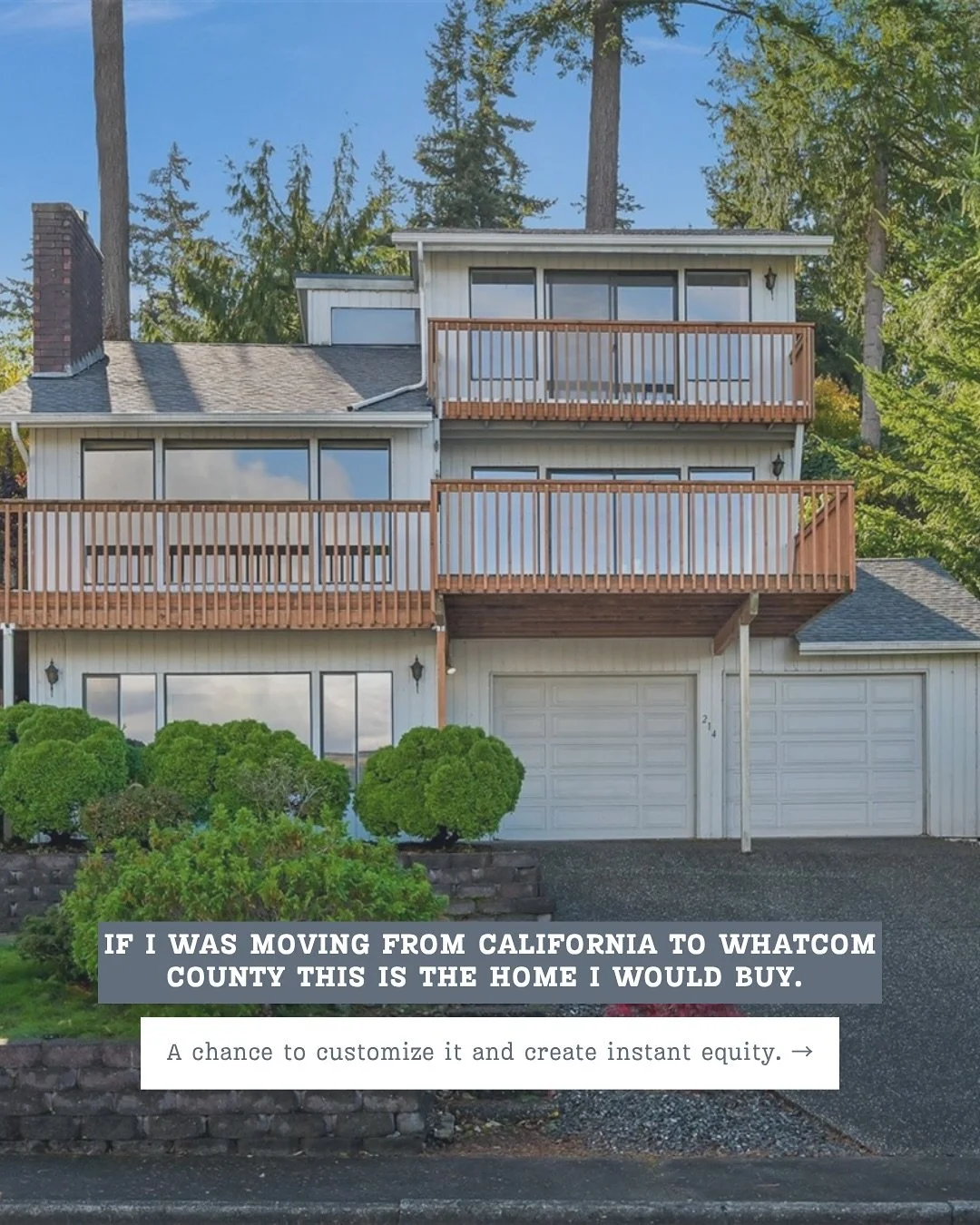 If I was moving to Whatcom County from California this is the home I would look at. The value trade for a water view home in Edgemoor is incredible when you compare it to similar coastal neighborhoods in California. You get the evergreens, the quiet 