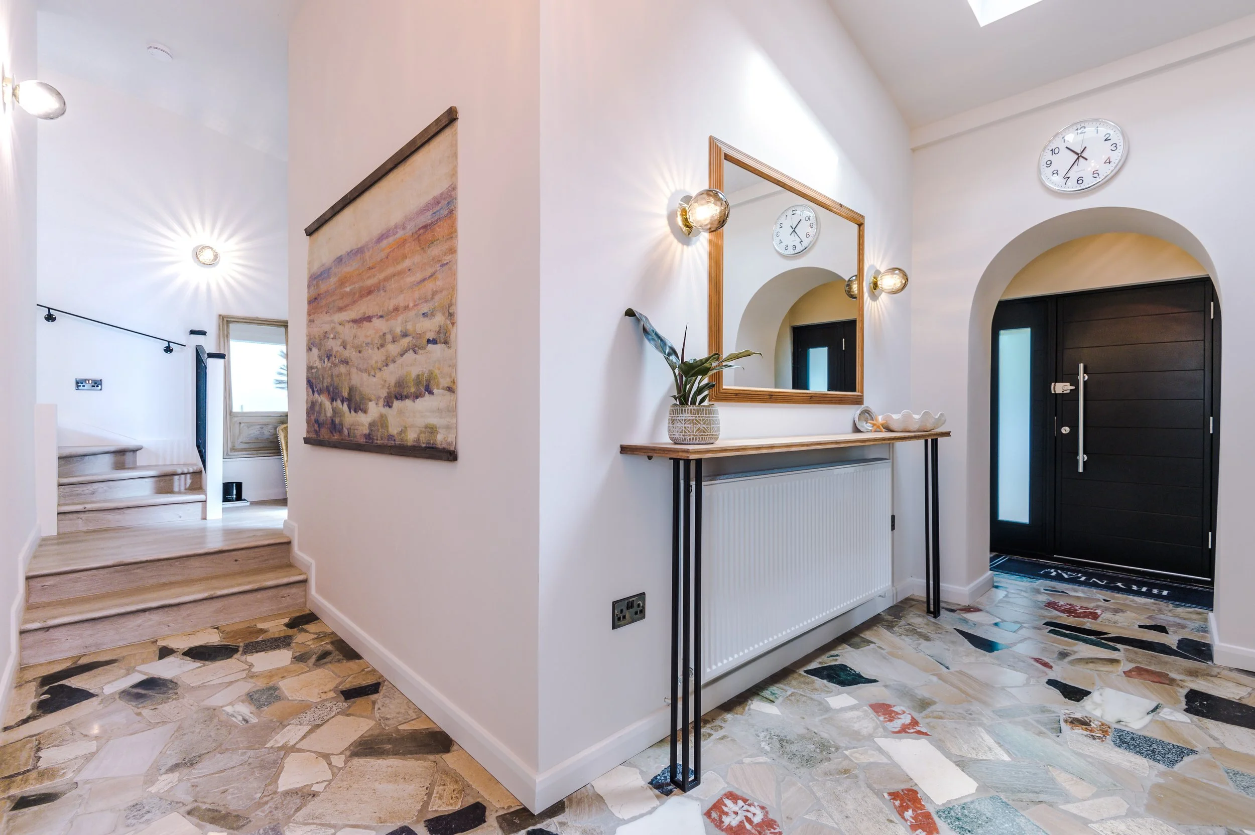 Hallway, with original terrazzo marble floors