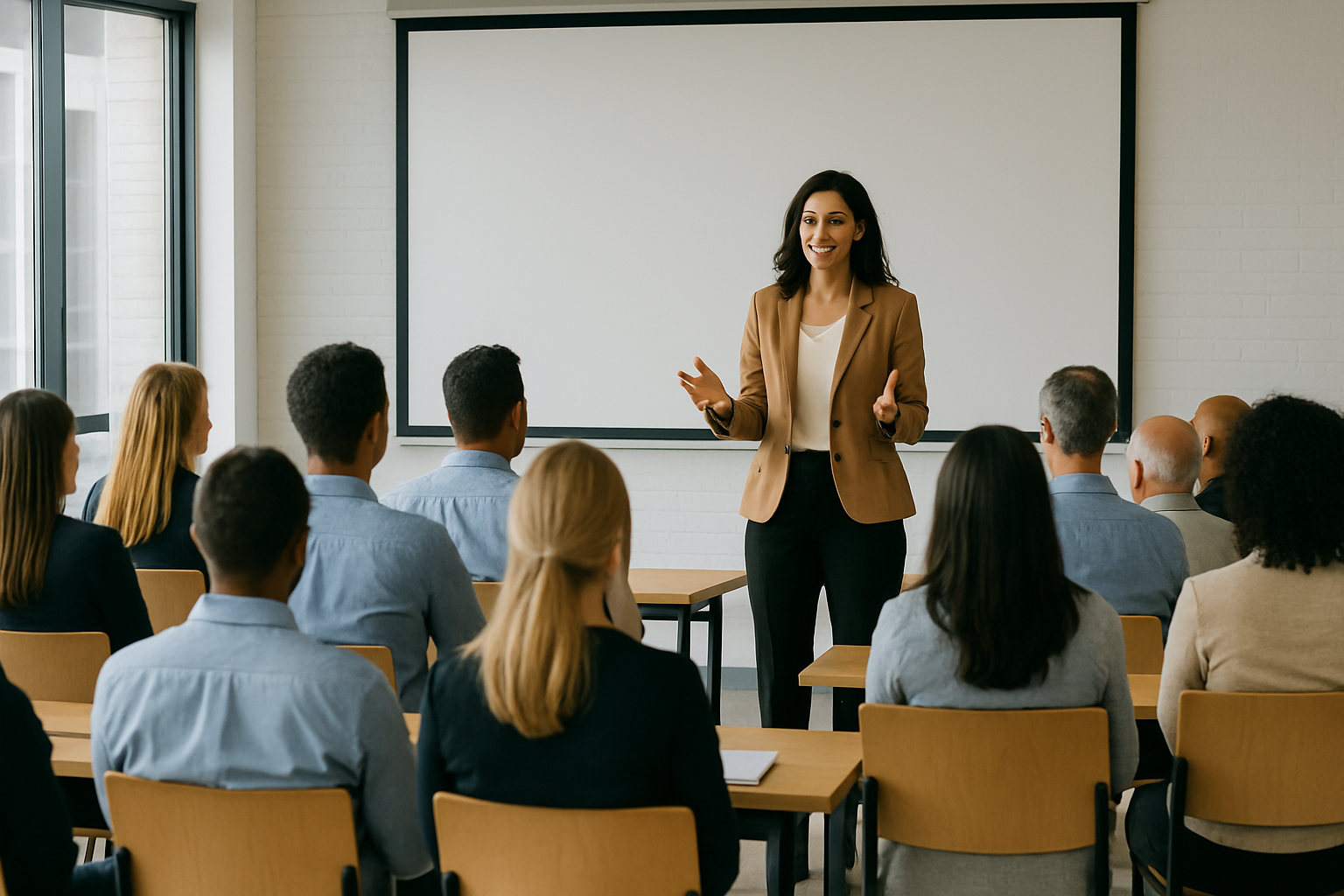 Woman presenting to audience